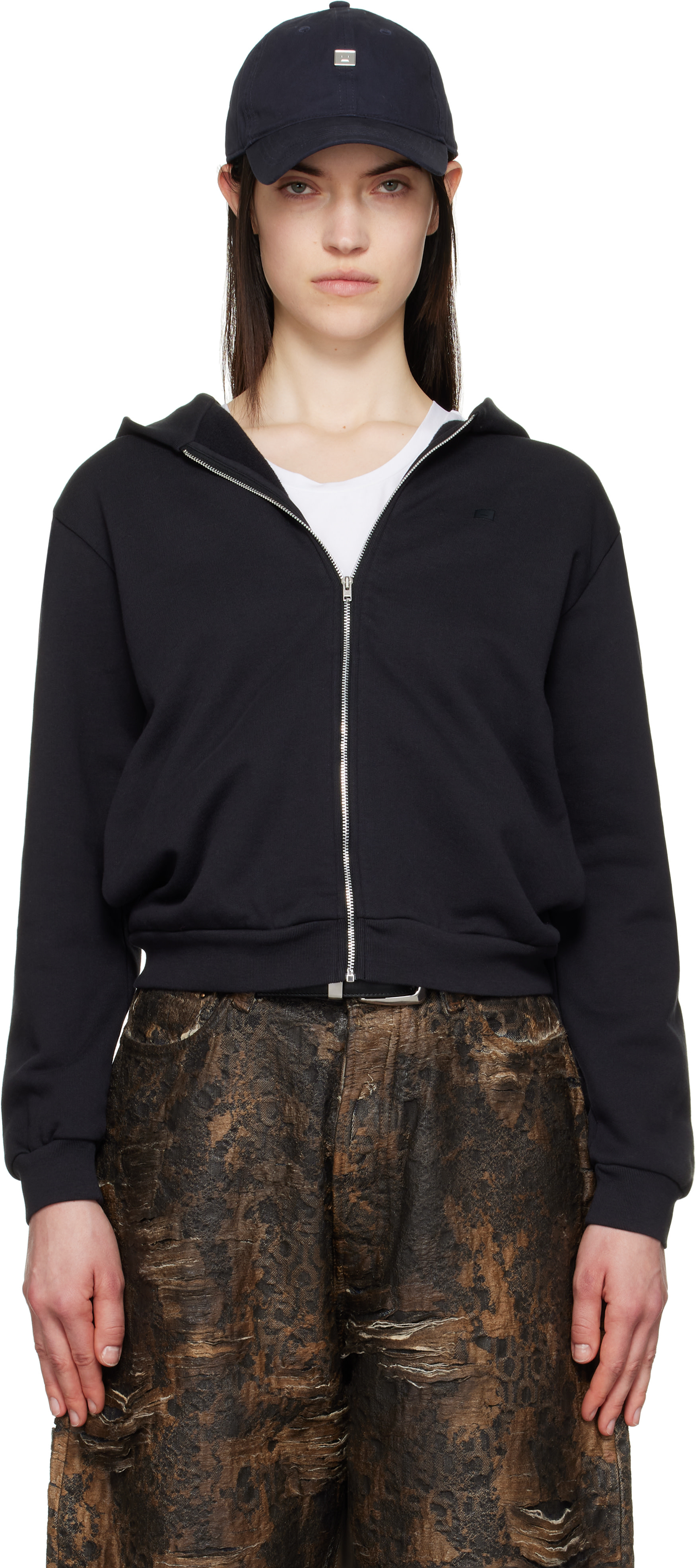 Acne Studios - Pull à capuche noir à glissière