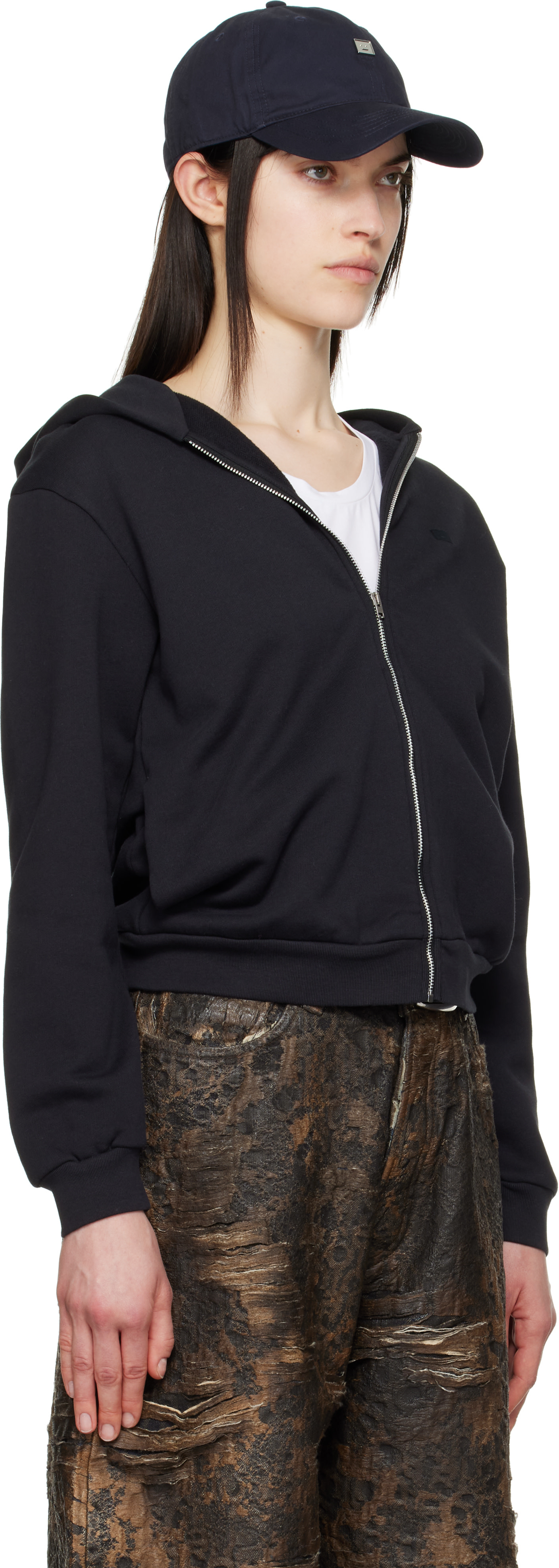 Acne Studios - Pull à capuche noir à glissière