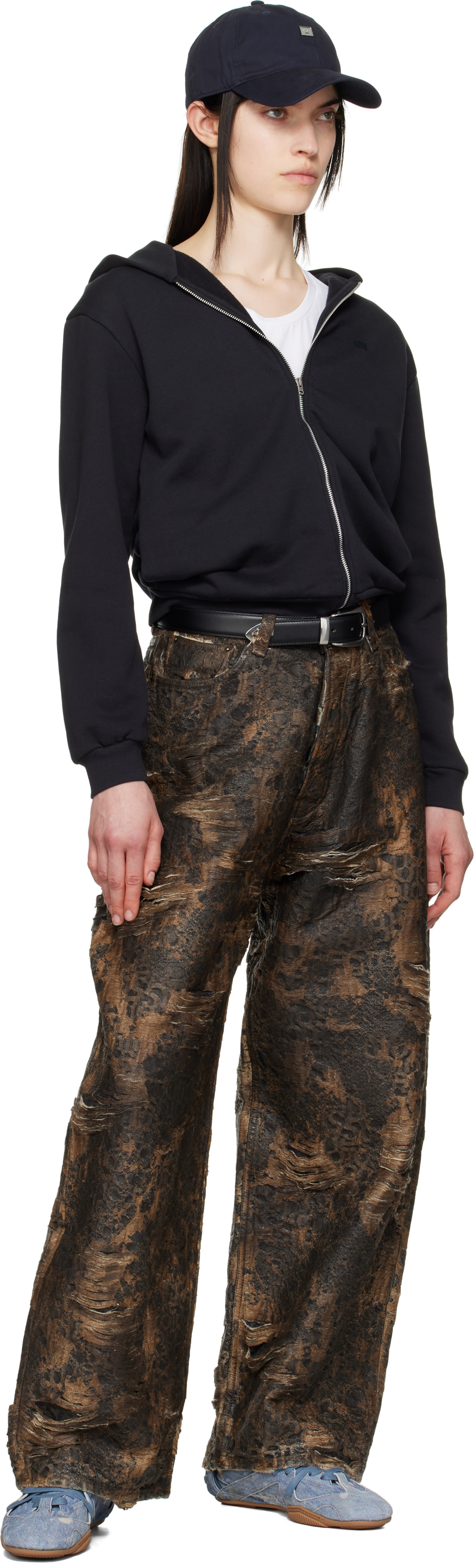 Acne Studios - Pull à capuche noir à glissière
