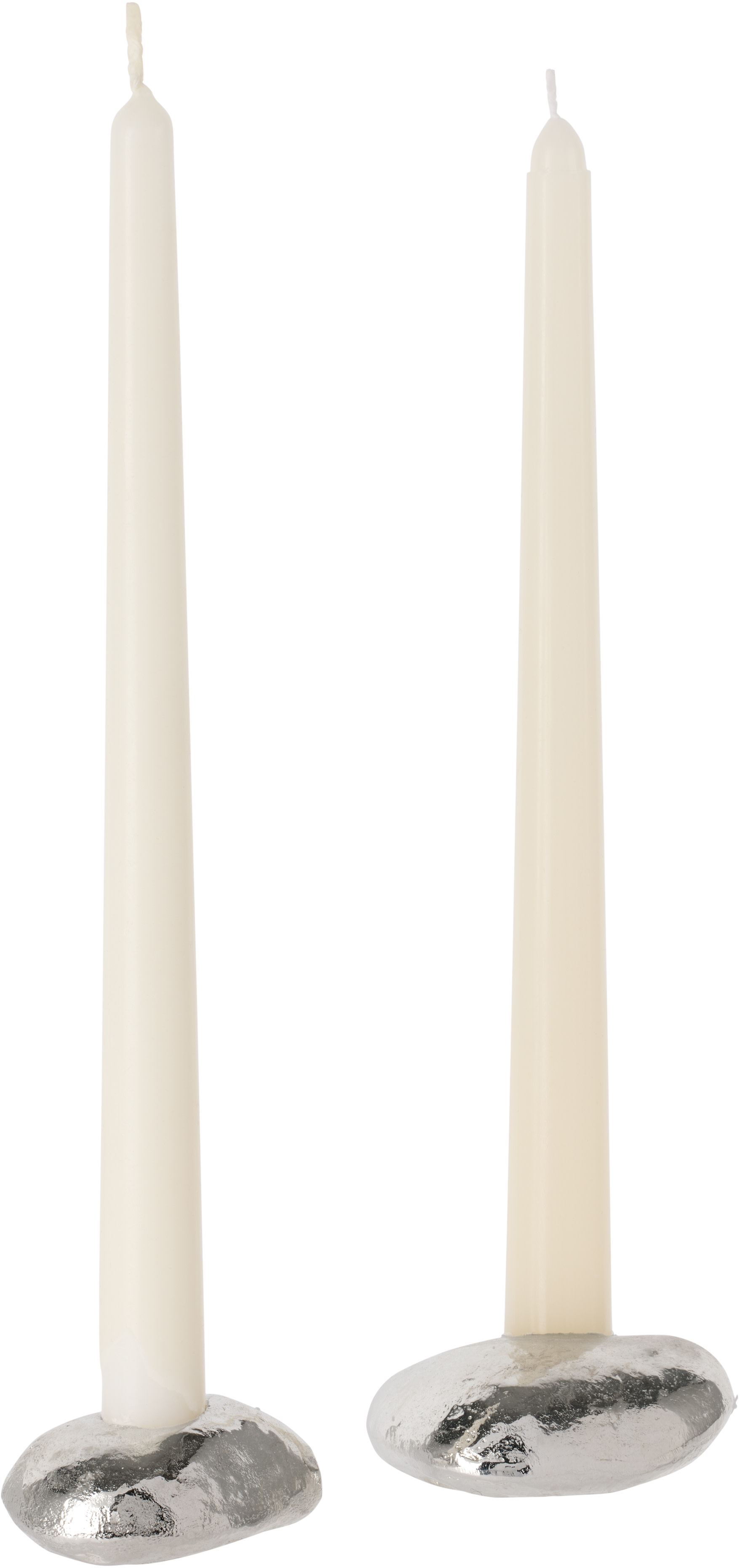 Alighieri - Ensemble de porte-bougies Floating Pebble argentés