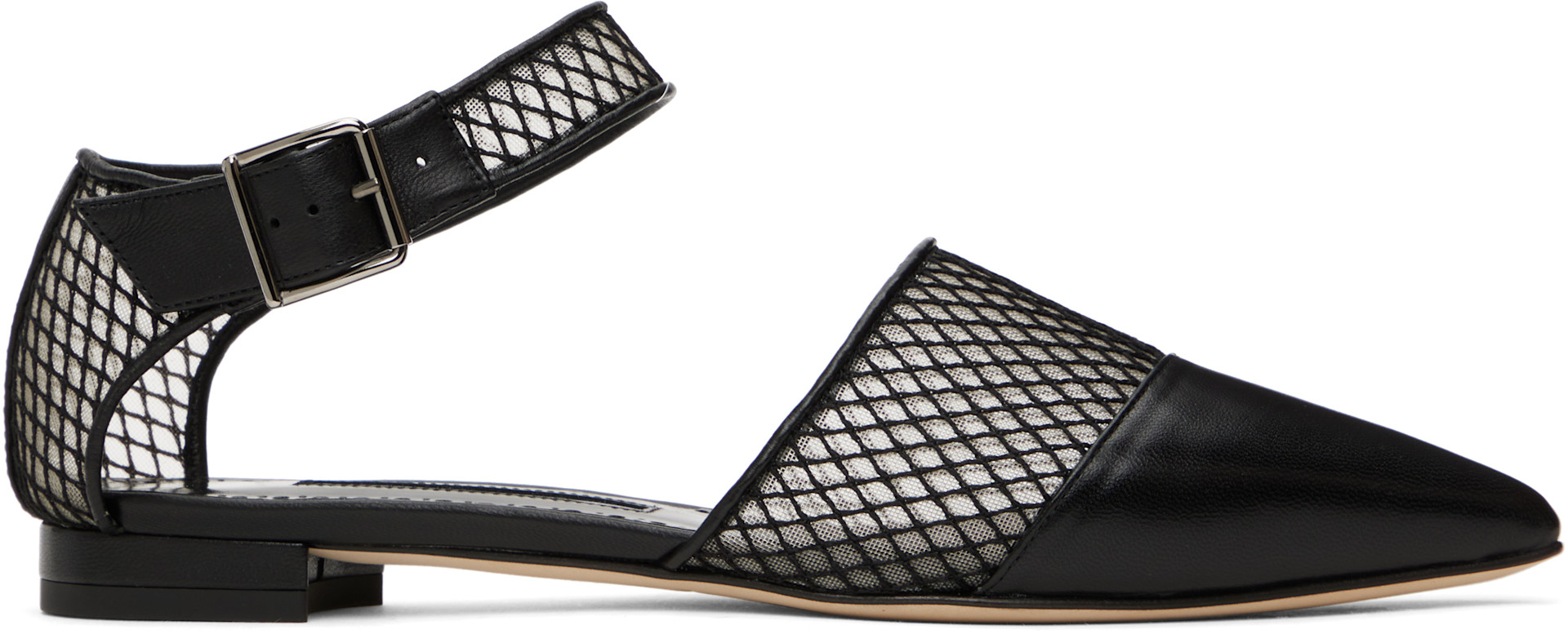 Manolo Blahnik: Black Jatelah Ballerina Flats | SSENSE