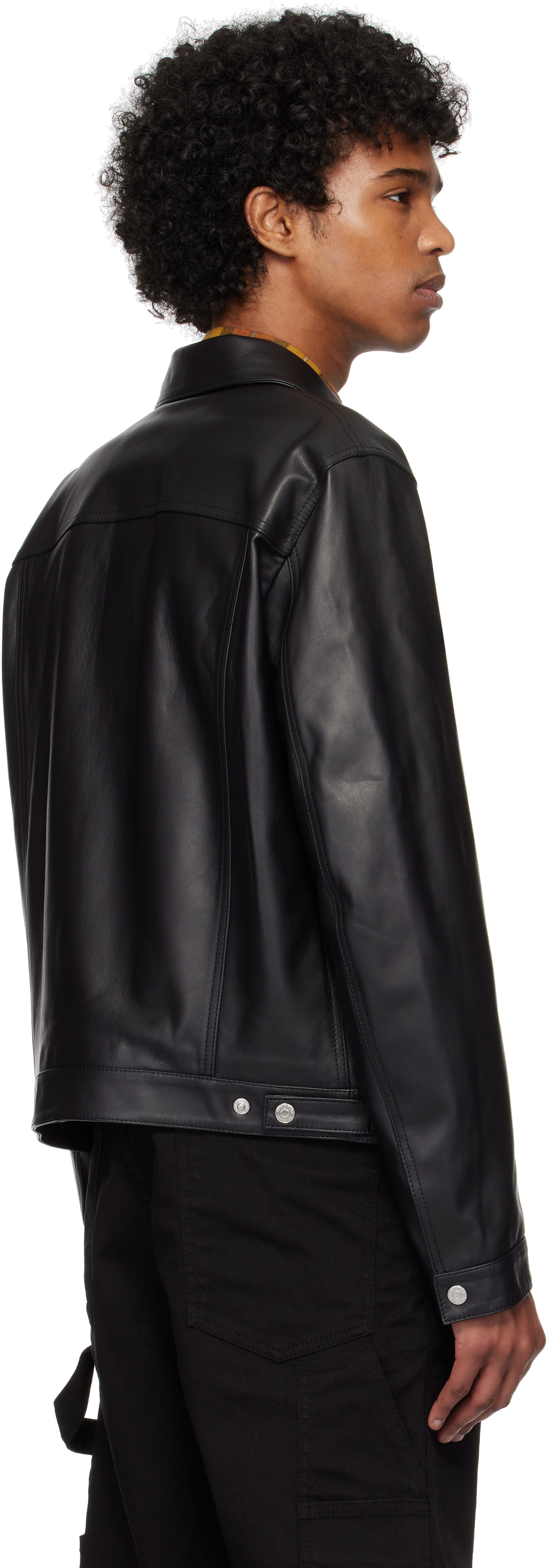Dsquared2 - ブラック ボクシーフィット Jean レザージャケット