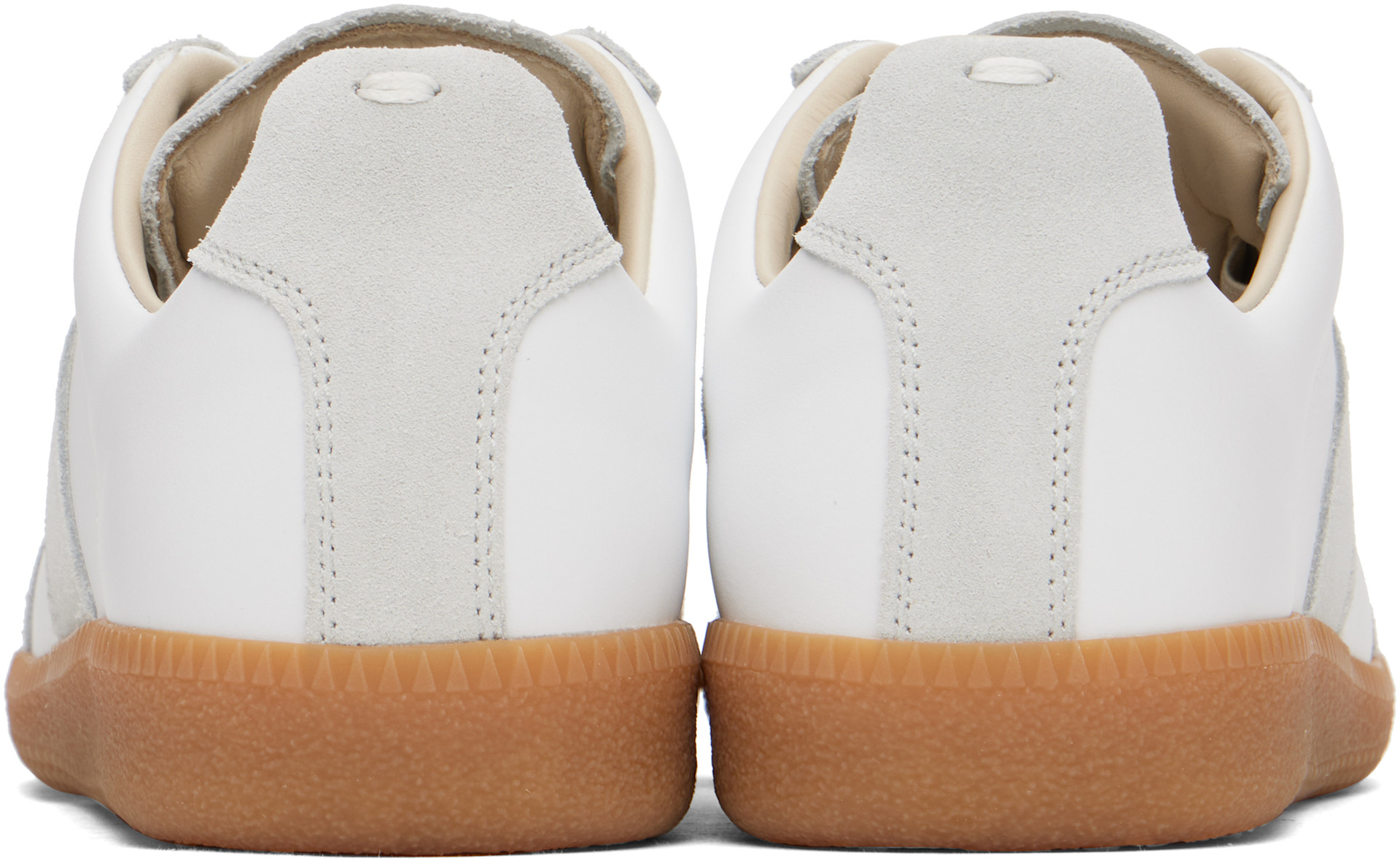 Maison Margiela: White & Gray Replica Sneakers | SSENSE