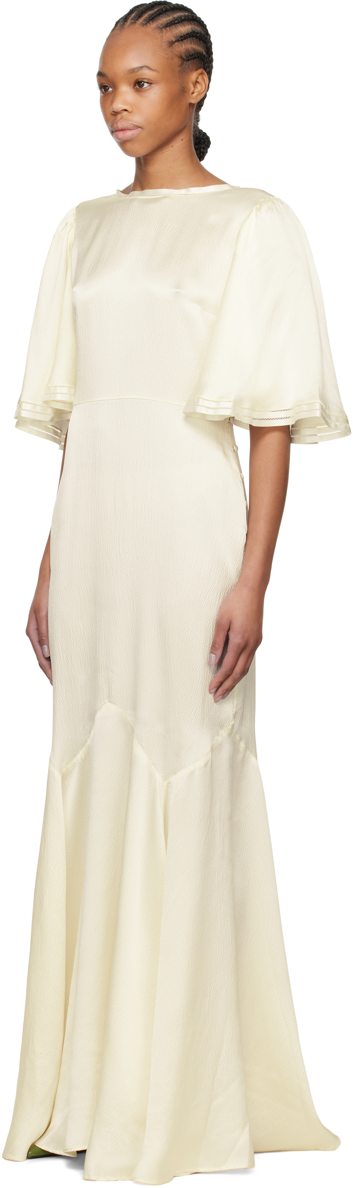 white satin maxi dress Hidden Back ZipperLinedStretchUppershell 92% Polyester 8% Spandex White A line Satin Long
