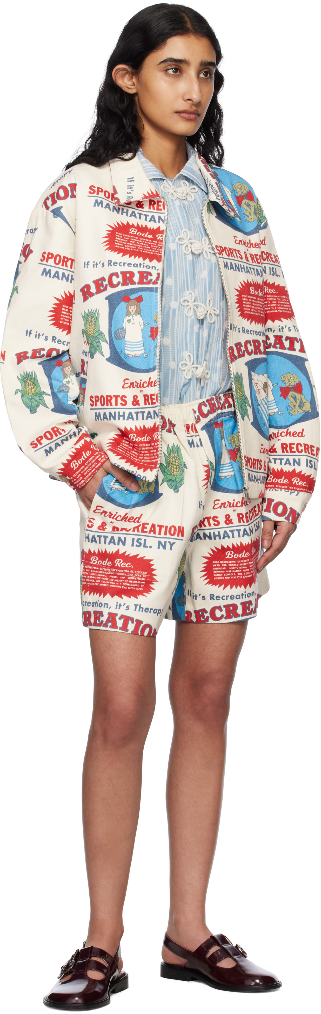 Bode - Blouson blanc cassé à images
