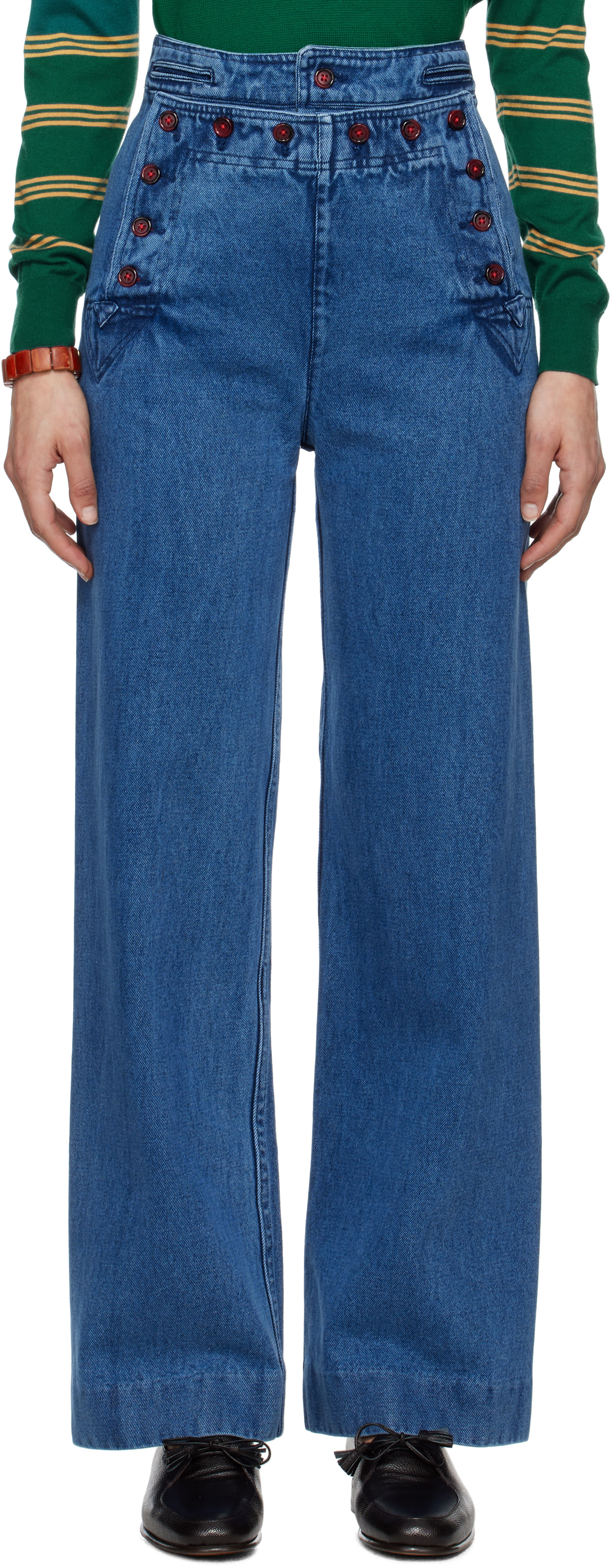 Bode - Jean de style marin bleu