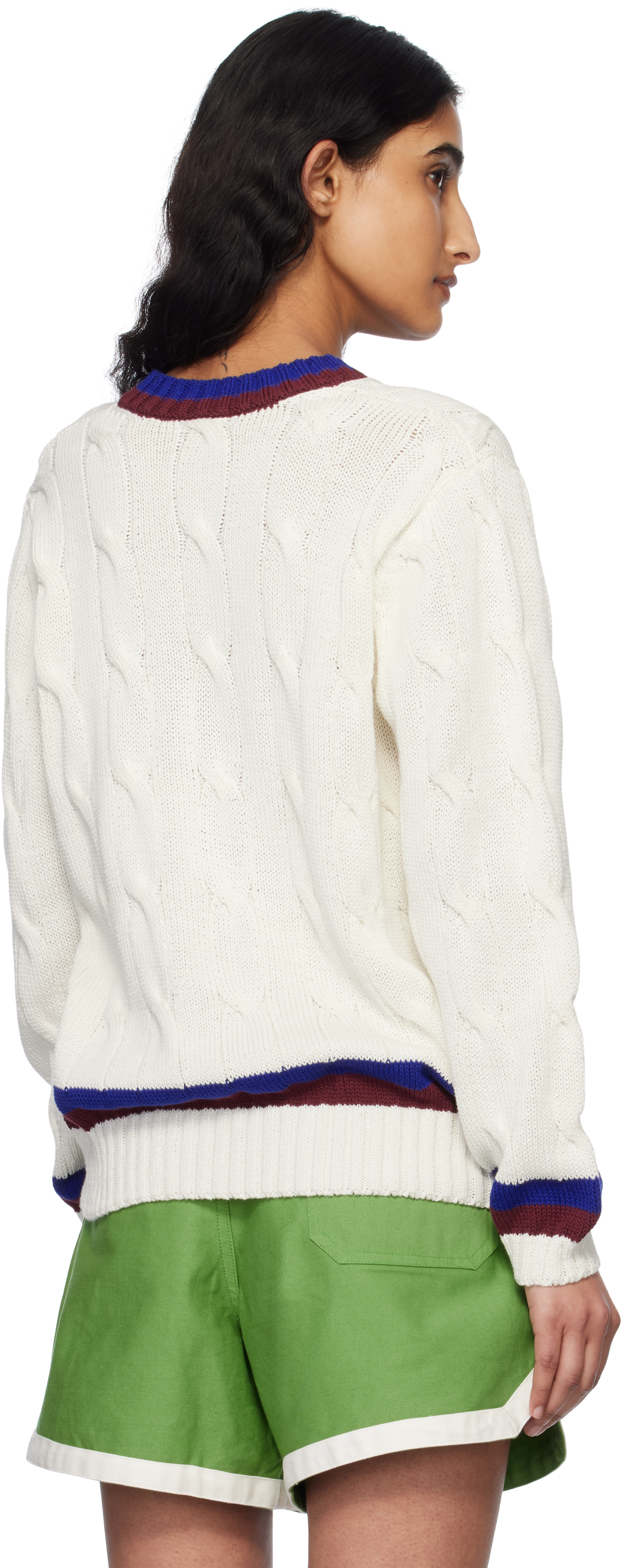 Bode - Pull de style tennis blanc