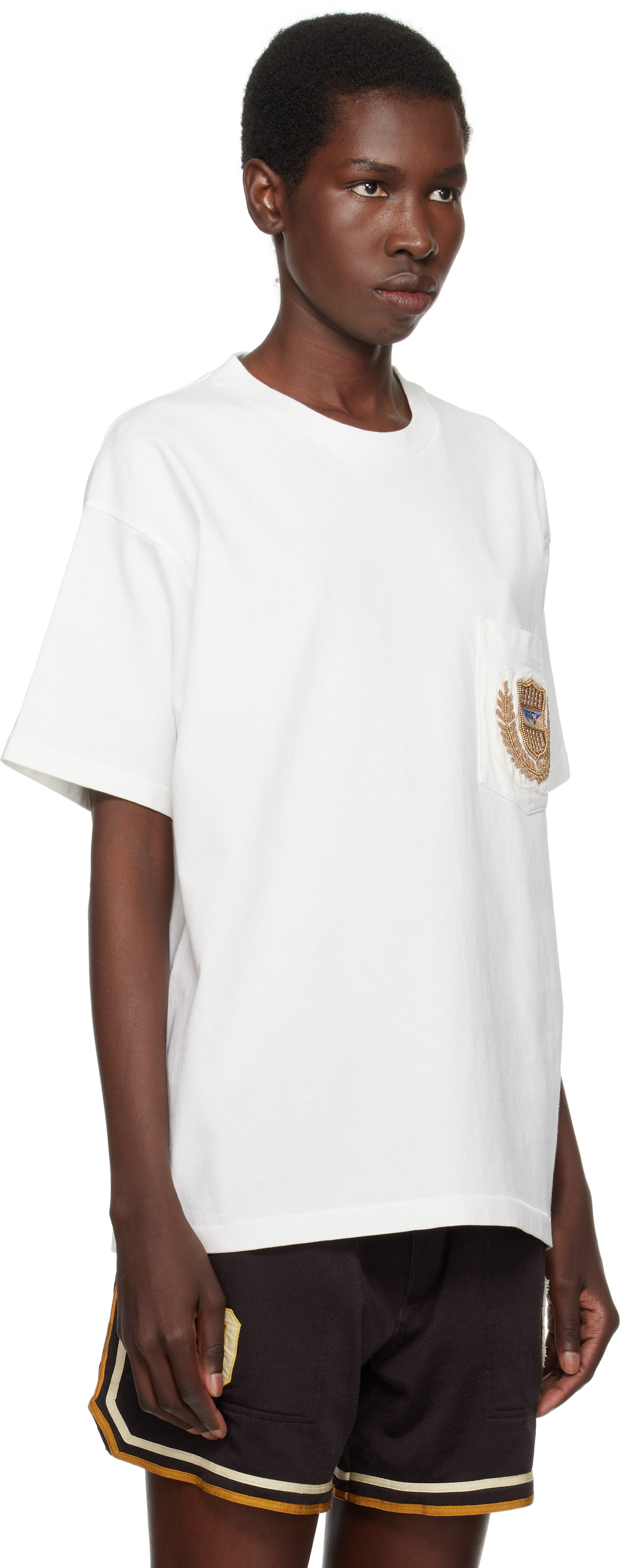 Bode: Off-White Sportsman Patch Pocket T-shirt | SSENSE