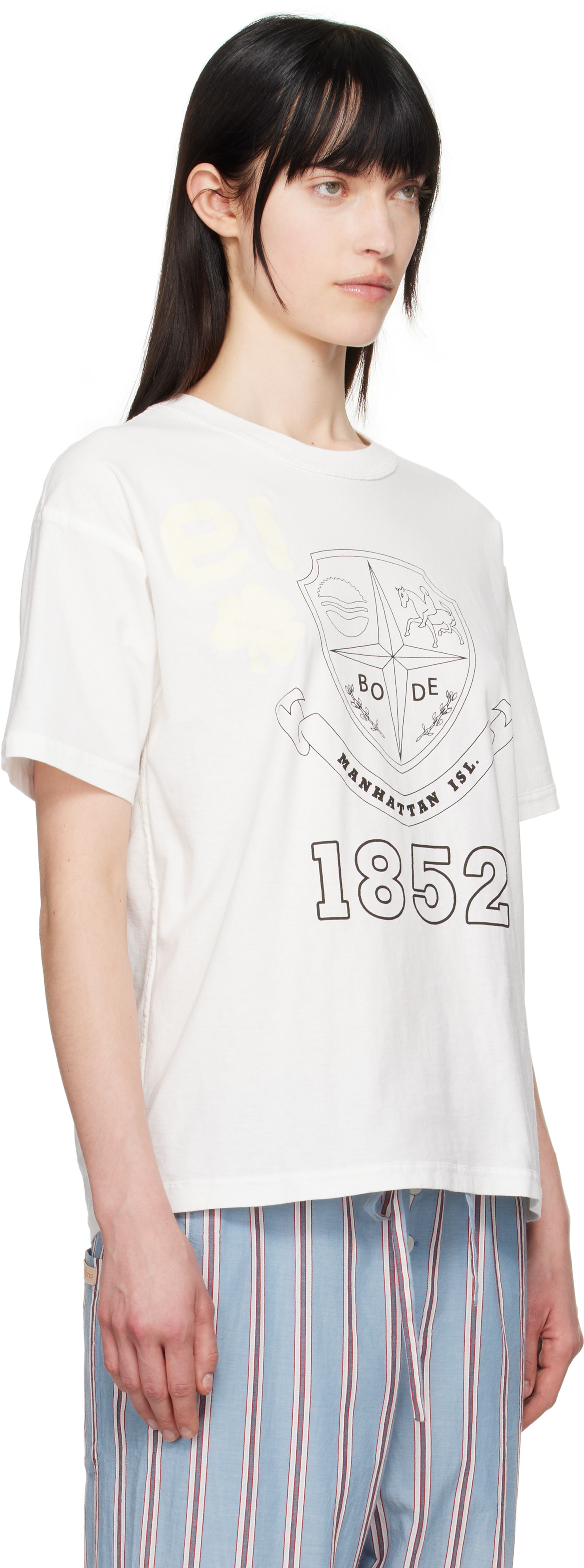 Bode: ホワイト Crest リバーシブル Tシャツ | SSENSE 日本