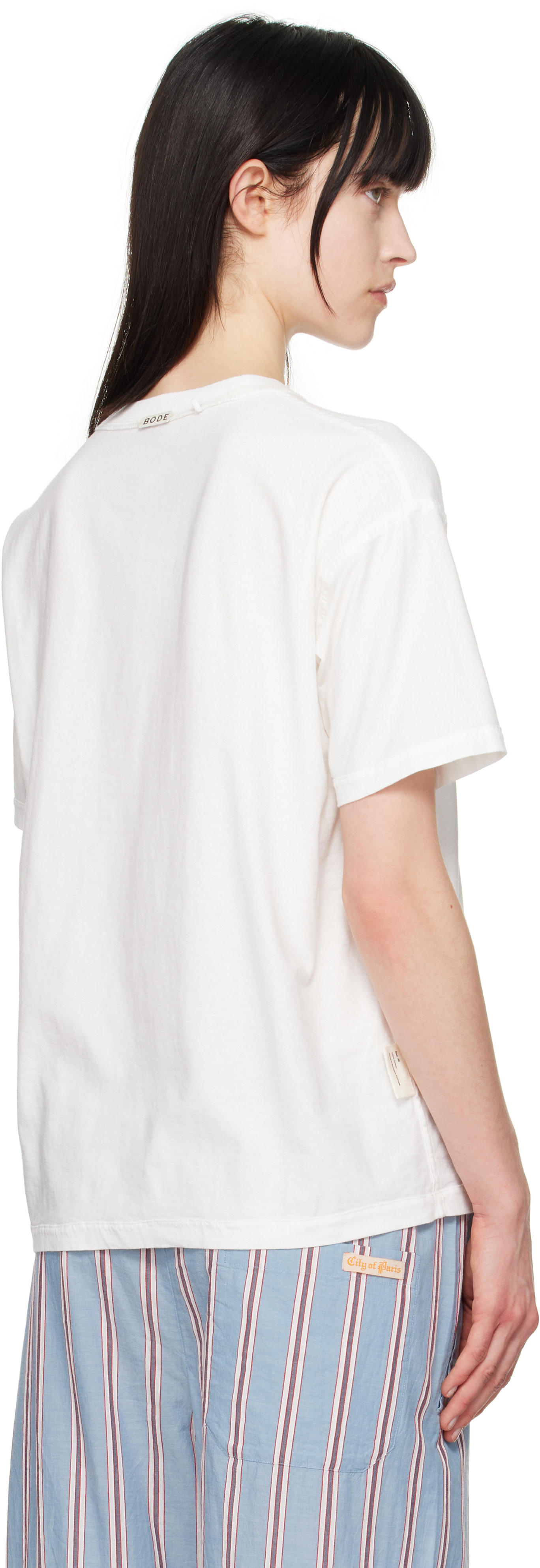 Bode: ホワイト Crest リバーシブル Tシャツ | SSENSE 日本