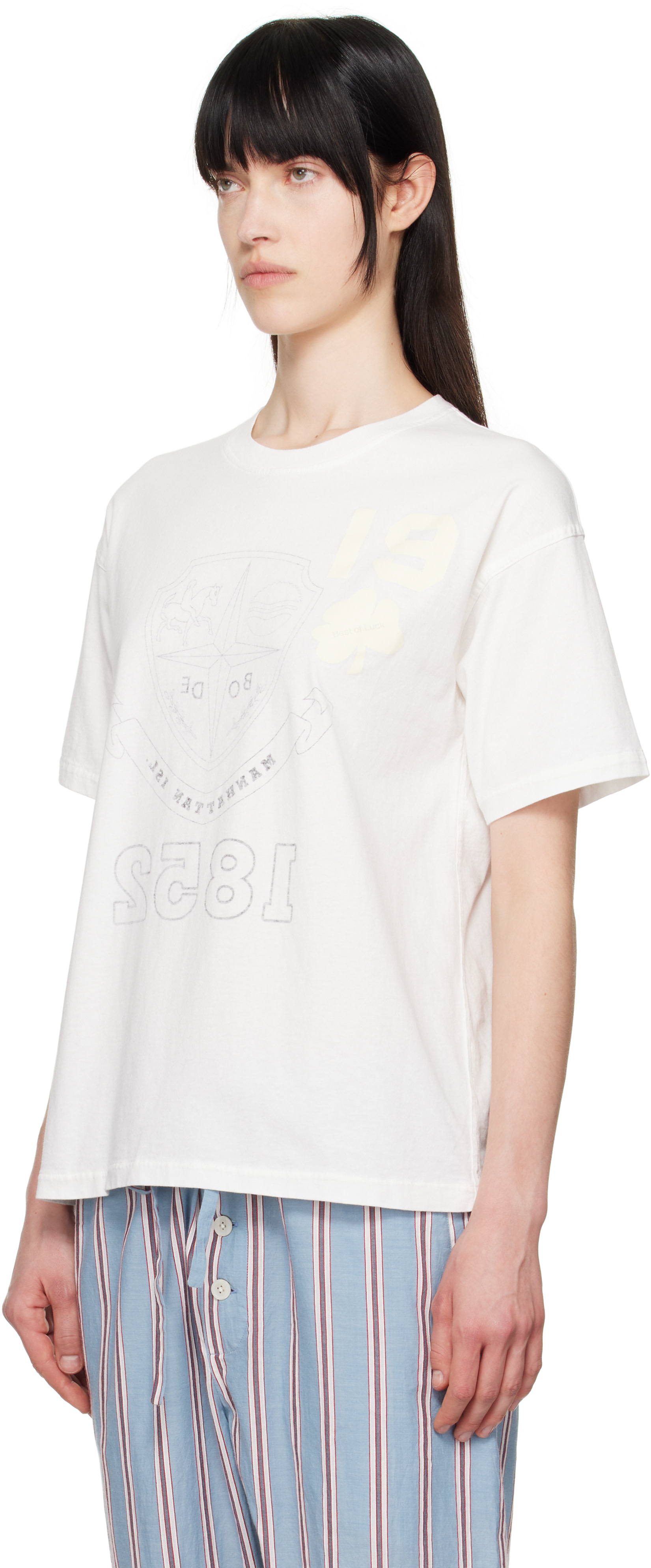 Bode: White Crest Reversible T-shirt | SSENSE