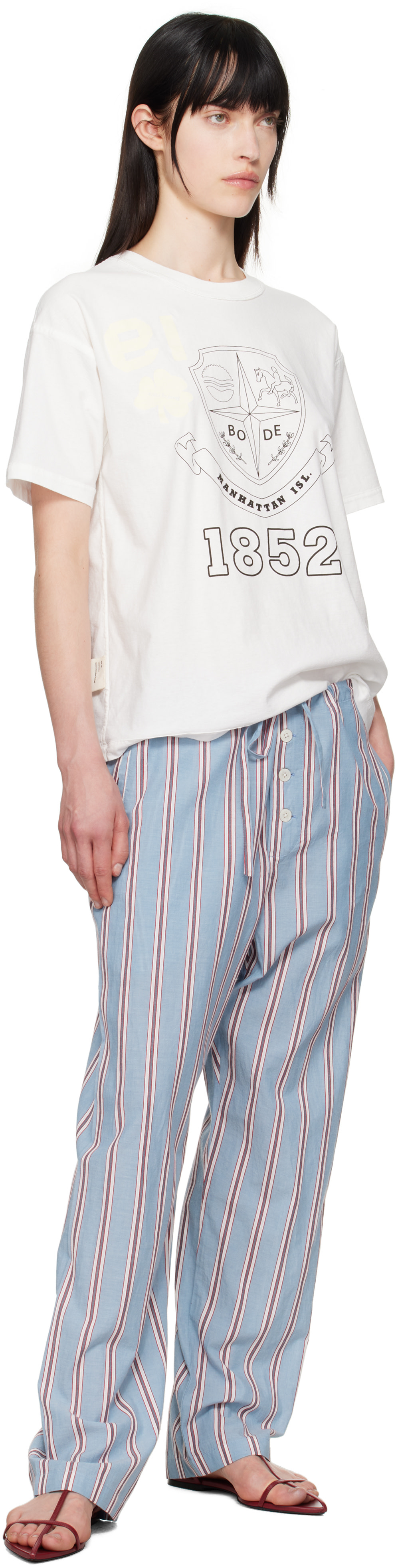 Bode: White Crest Reversible T-shirt | SSENSE