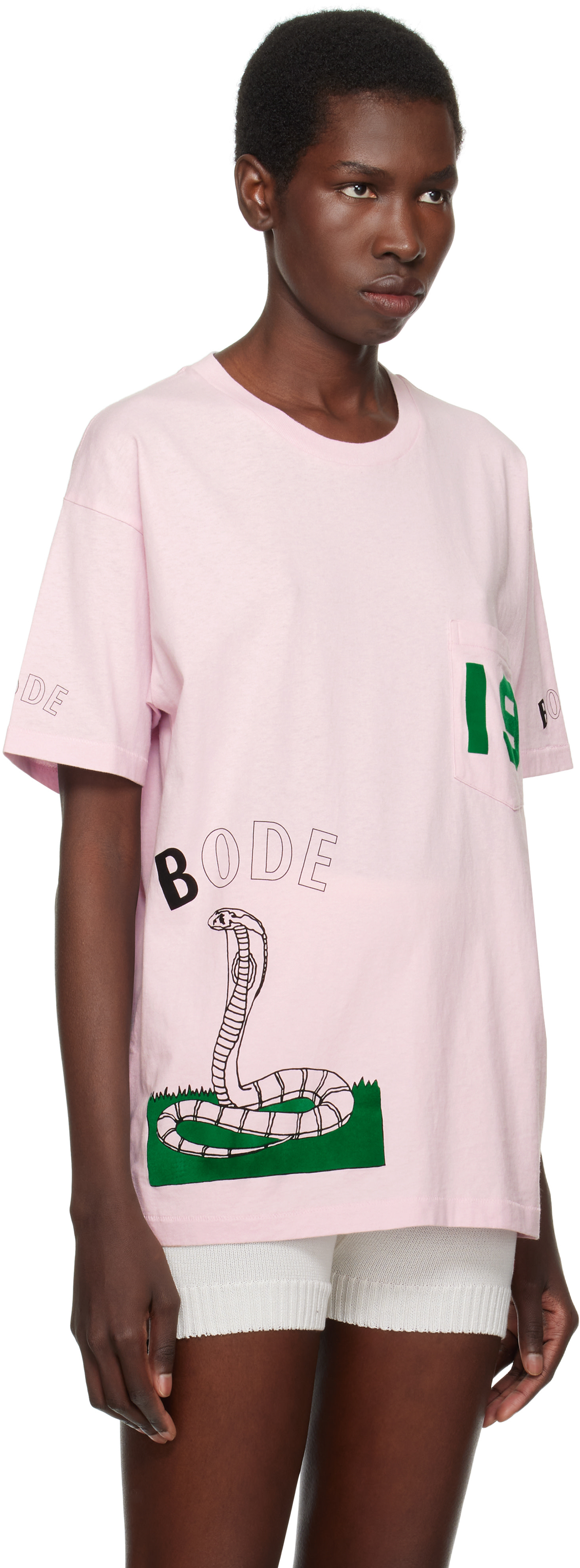 Bode - T-shirt rose à image de cobra