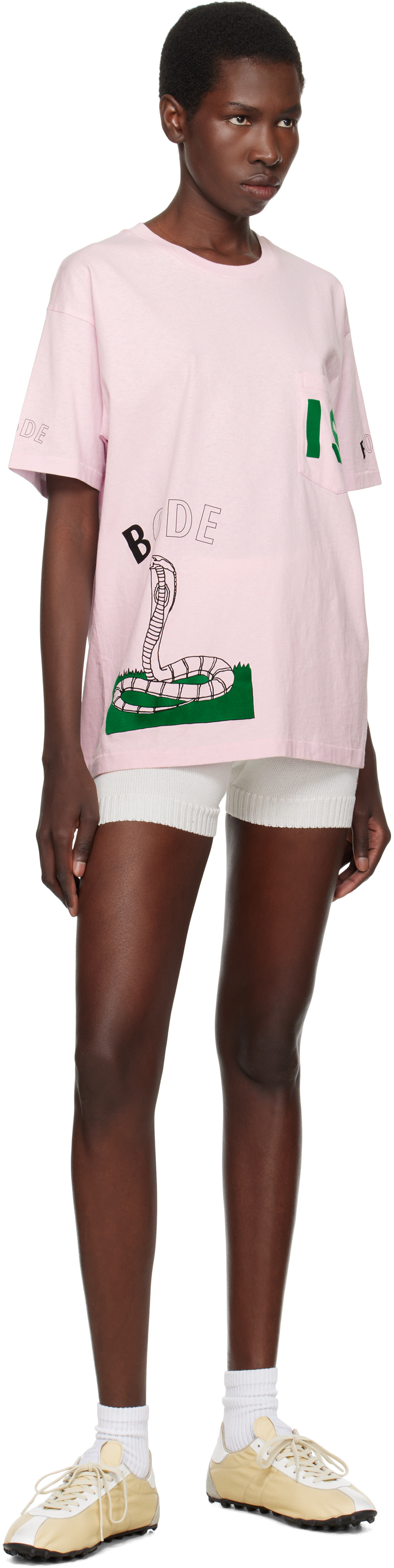 Bode - T-shirt rose à image de cobra
