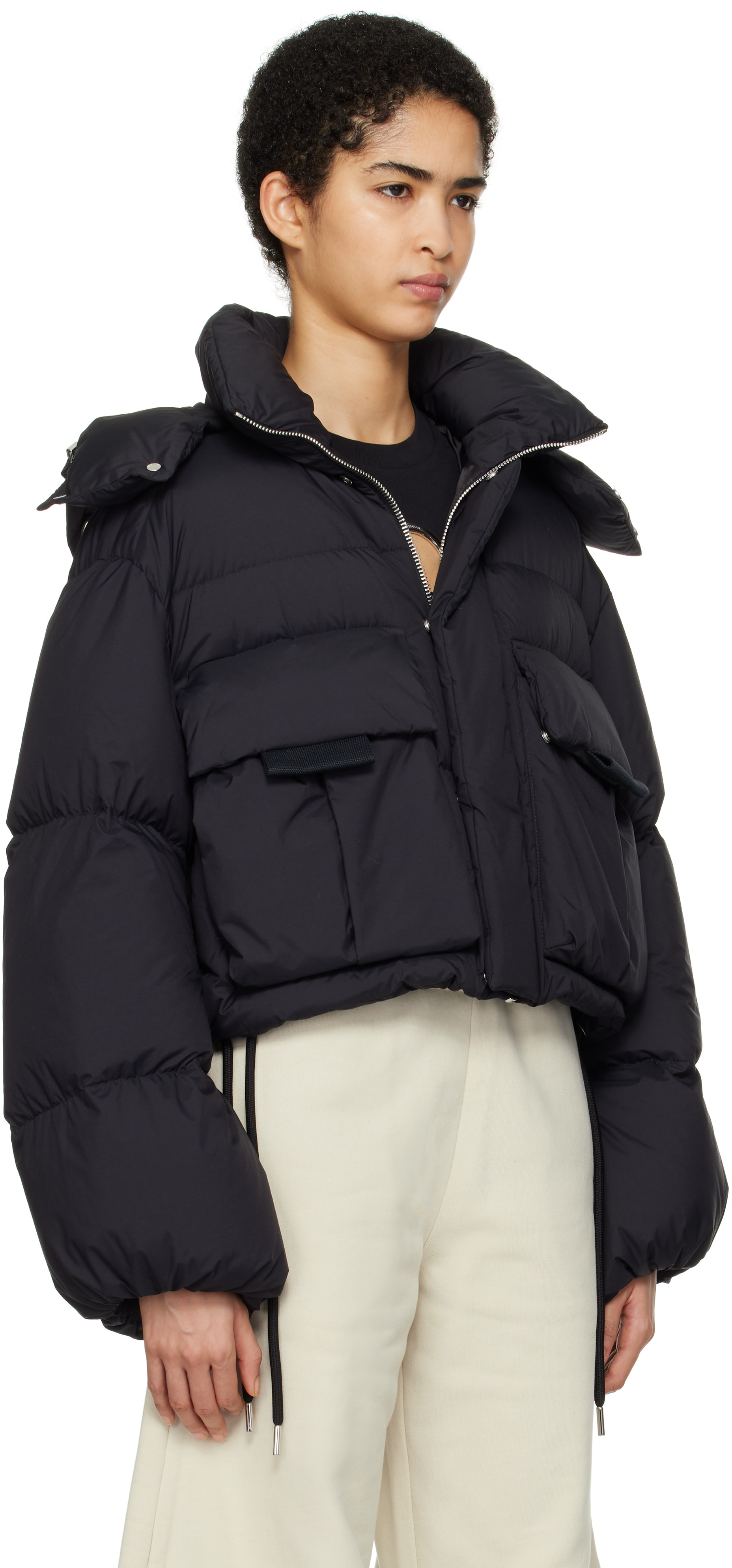 Moncler Genius: Moncler x Willow Smith Black Kar Down Jacket | SSENSE
