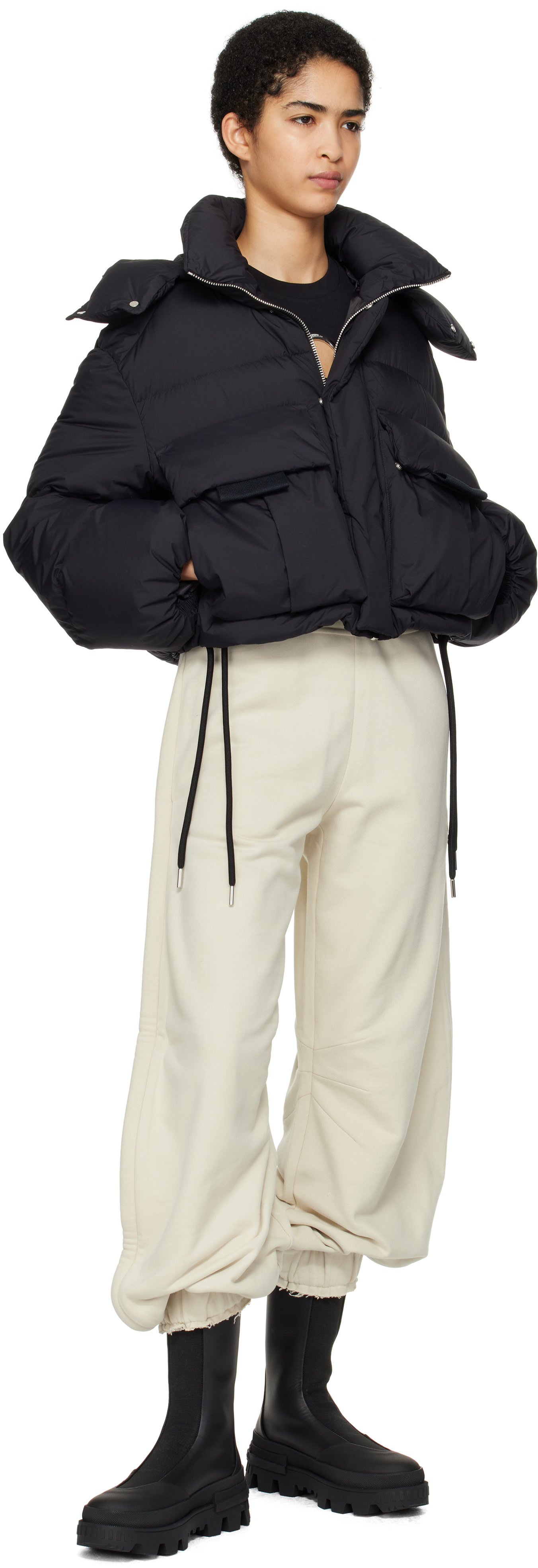 Moncler Genius: Moncler x Willow Smith Black Kar Down Jacket | SSENSE