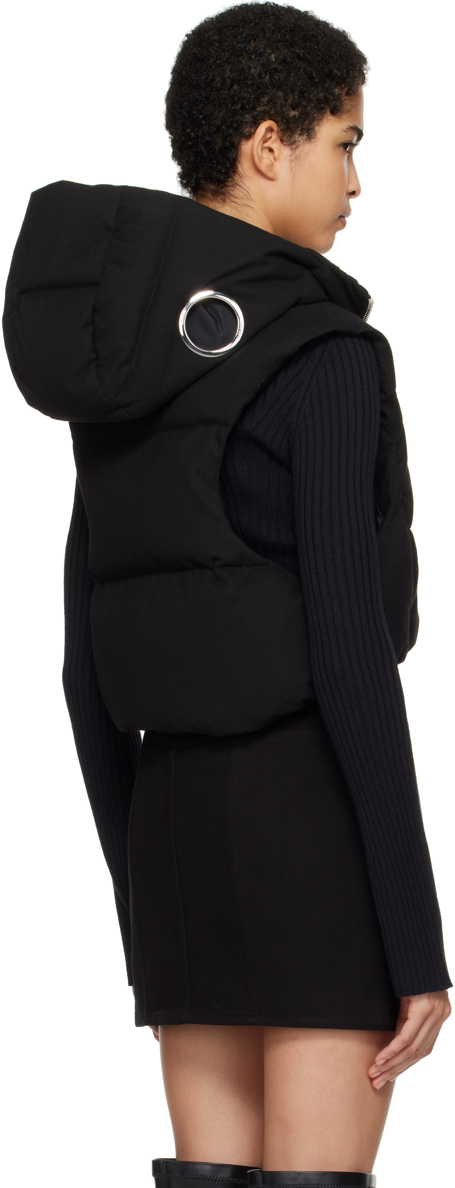 Moncler Genius: Moncler x Willow Smith Black Alexi Down Vest | SSENSE