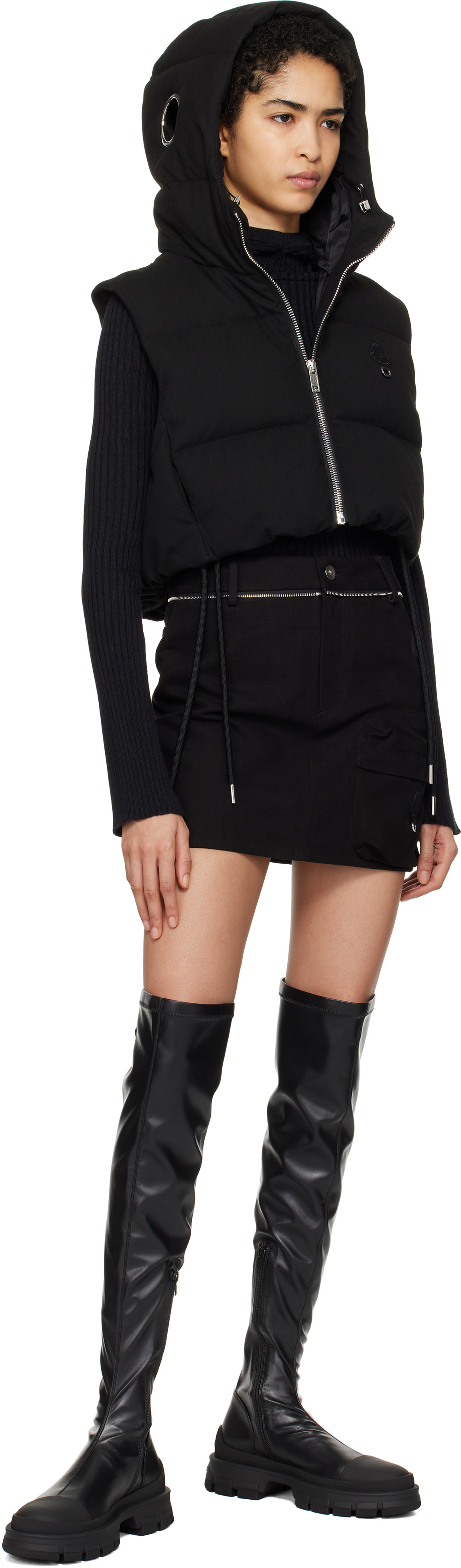 Moncler Genius: Moncler x Willow Smith Black Alexi Down Vest | SSENSE