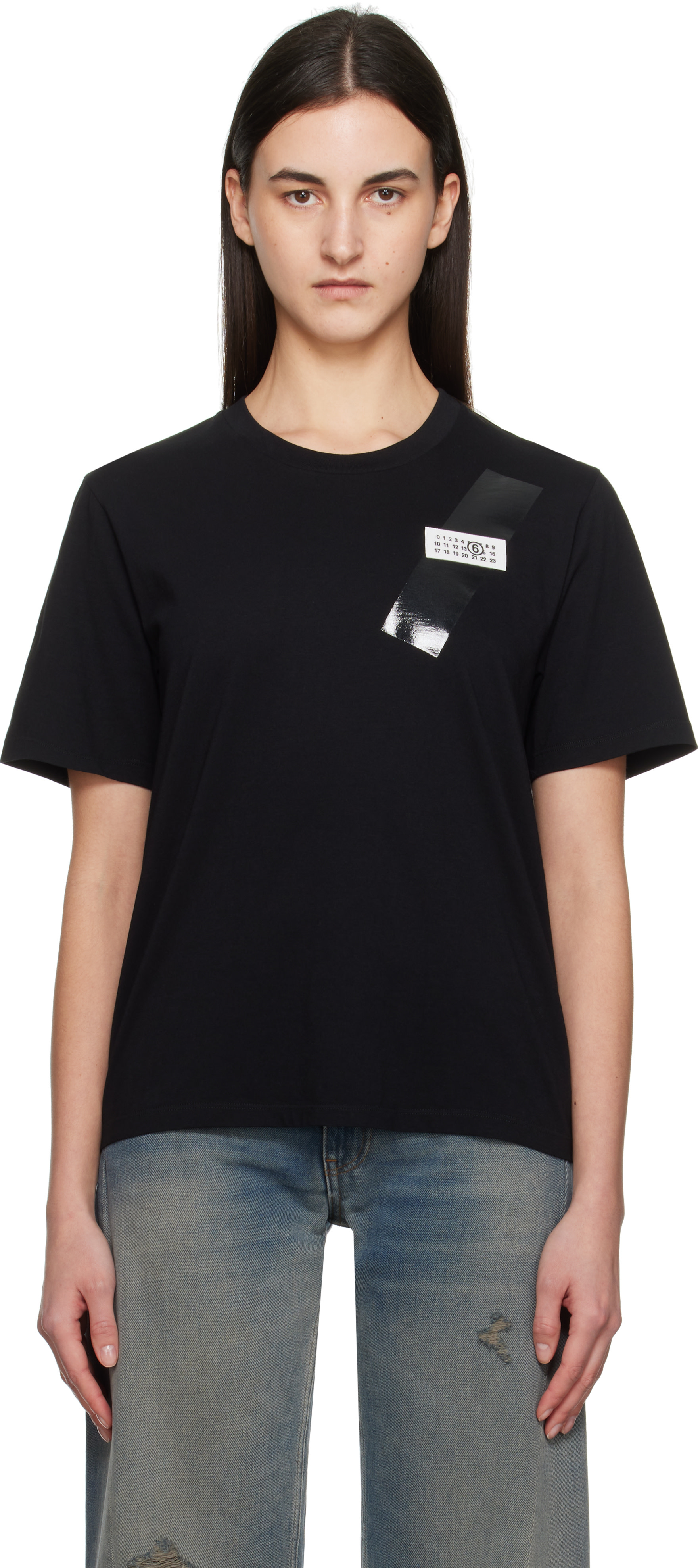 新品 MM6 MAISON MARGIELA tee マルジェラ MM6 MAISON MARGIELA | Black Logo T-Shirt – Joan Shepp