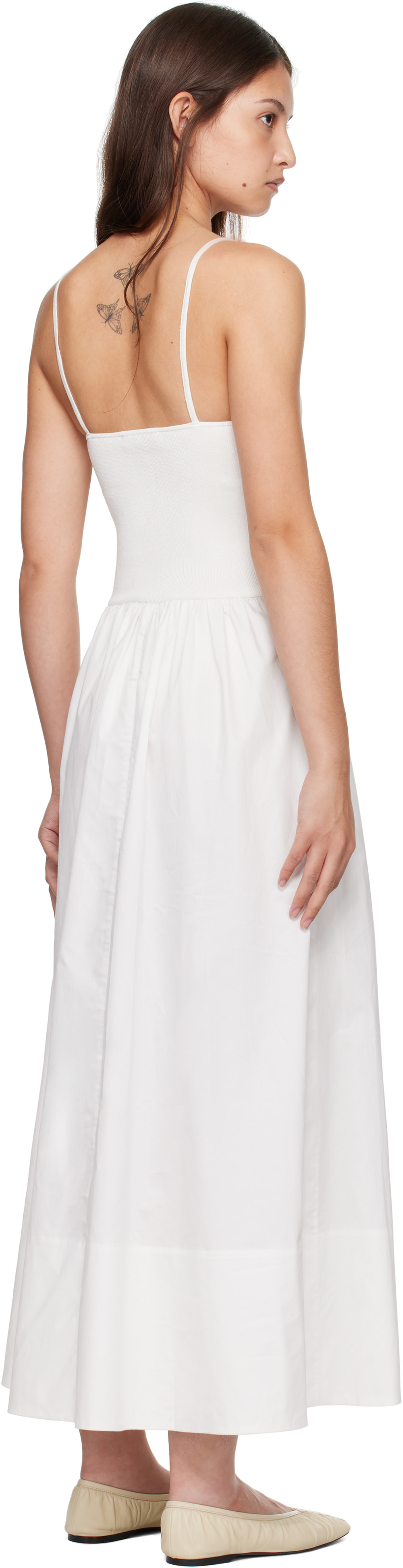 St. Agni: White Knit Cami Midi Dress | SSENSE