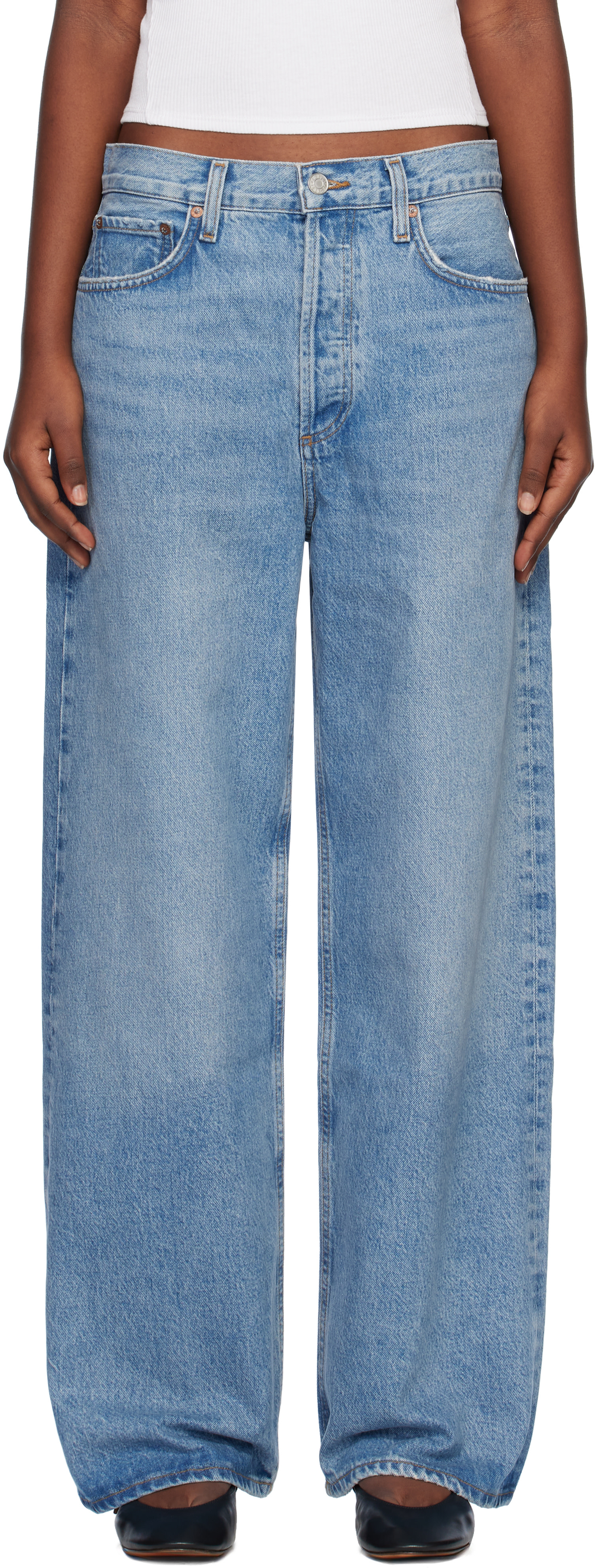 AGOLDE: Blue Low Slung Baggy 30.5