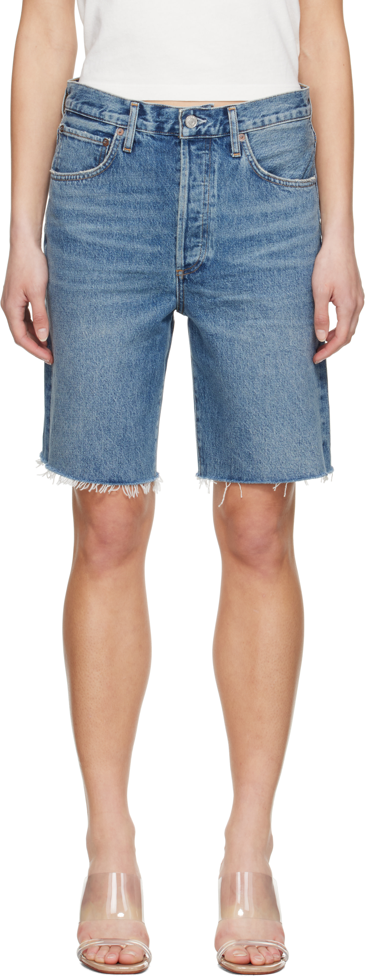 AGOLDE - Short 90's bleu en denim