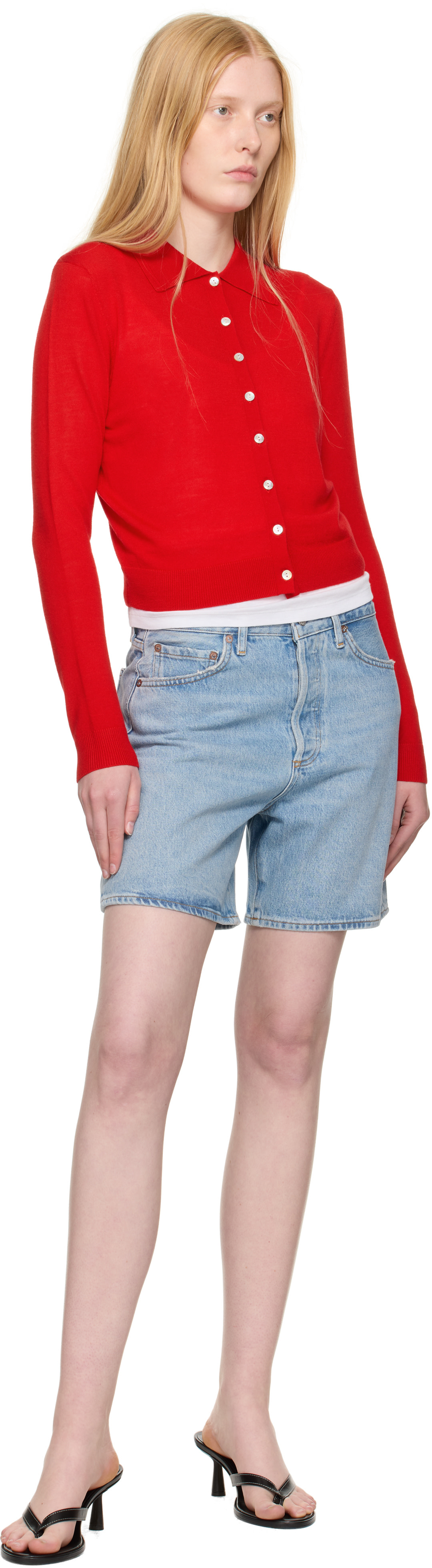 AGOLDE - Short Dame bleu en denim