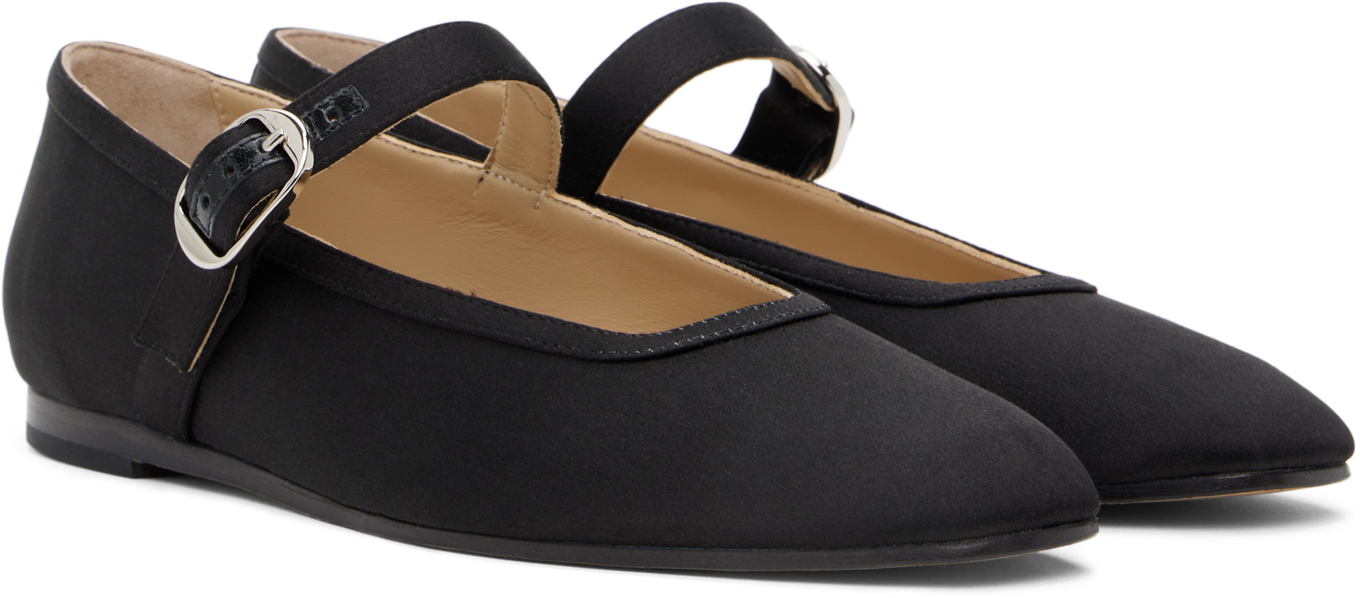 Le Monde Beryl: Black Mary Jane Ballerina Flats | SSENSE Canada