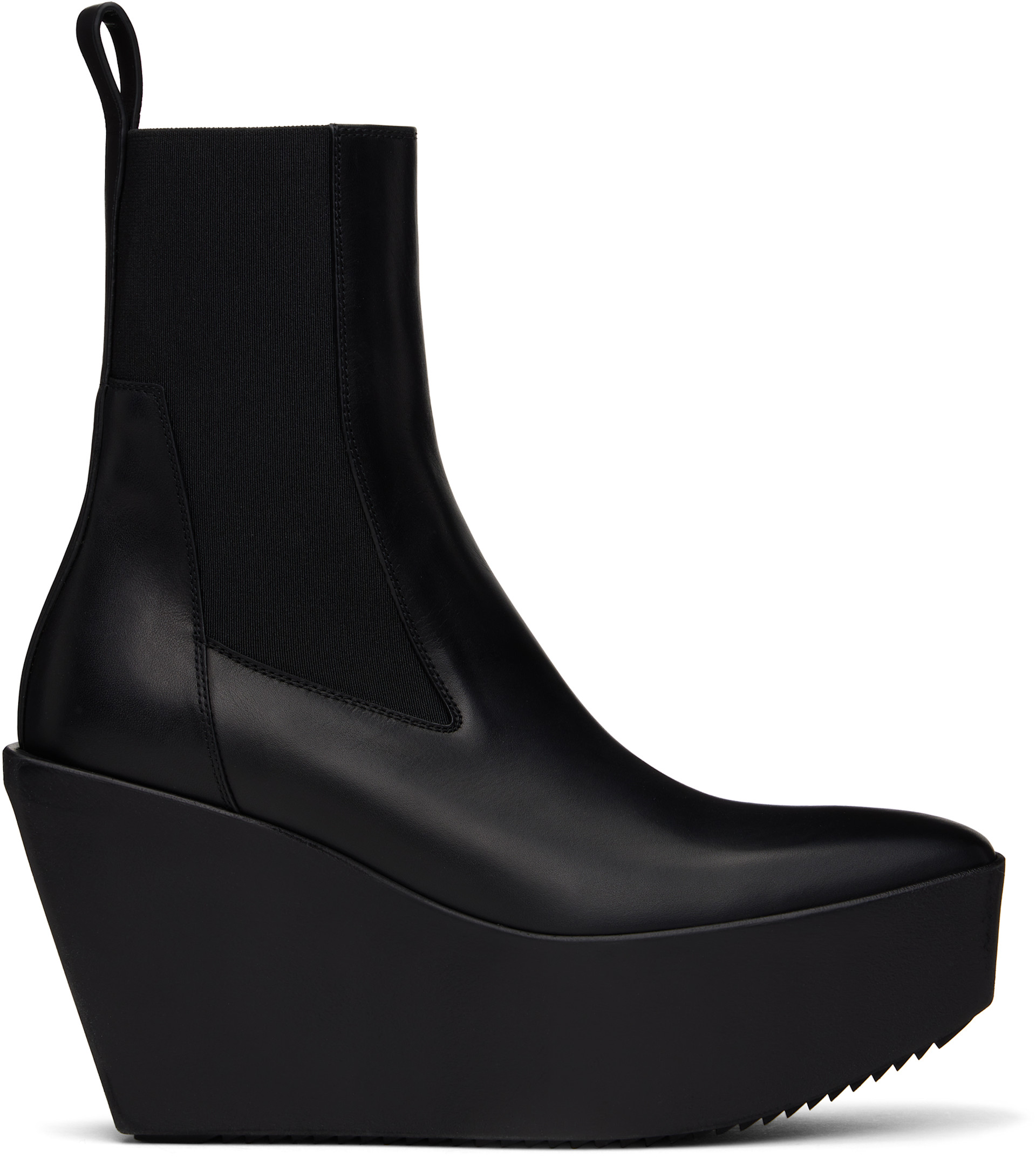 Rick Owens: Black Hollywood Sliver Platform Beatle Boots | SSENSE