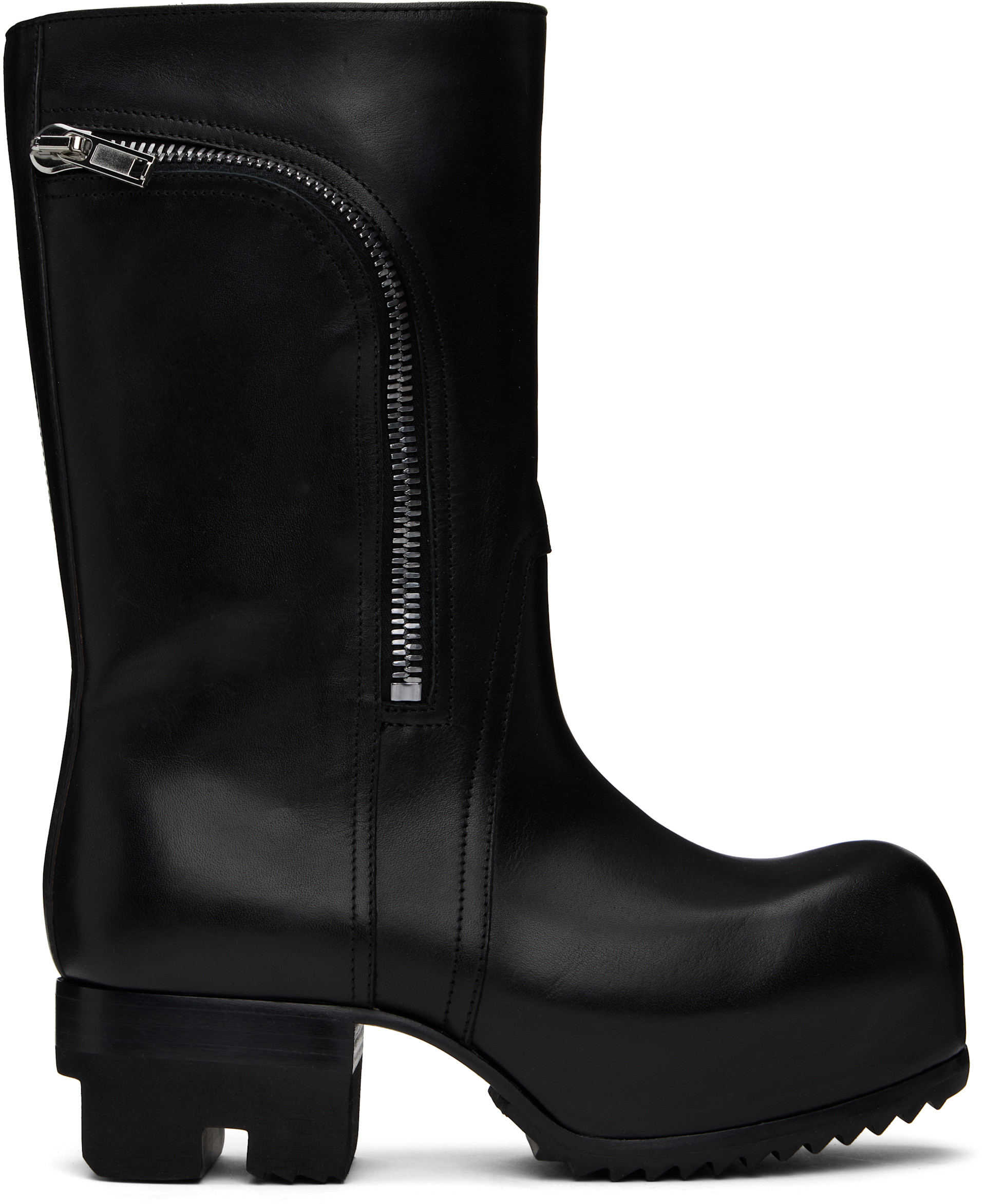 Rick Owens: Black Hollywood Bauhaus Ballast Pull Boots | SSENSE