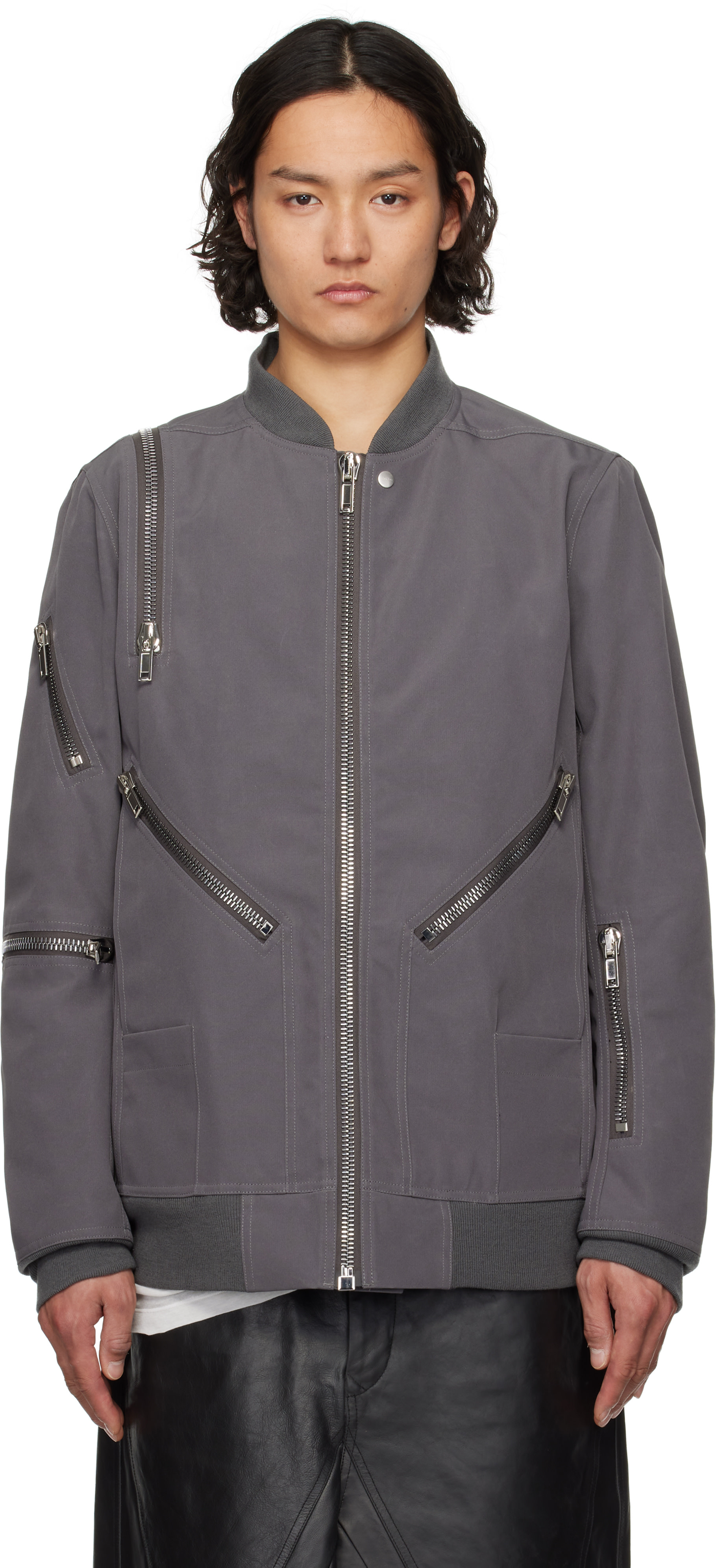 Rick Owens: グレー Hollywood Jumbo Headon フライトジャケット