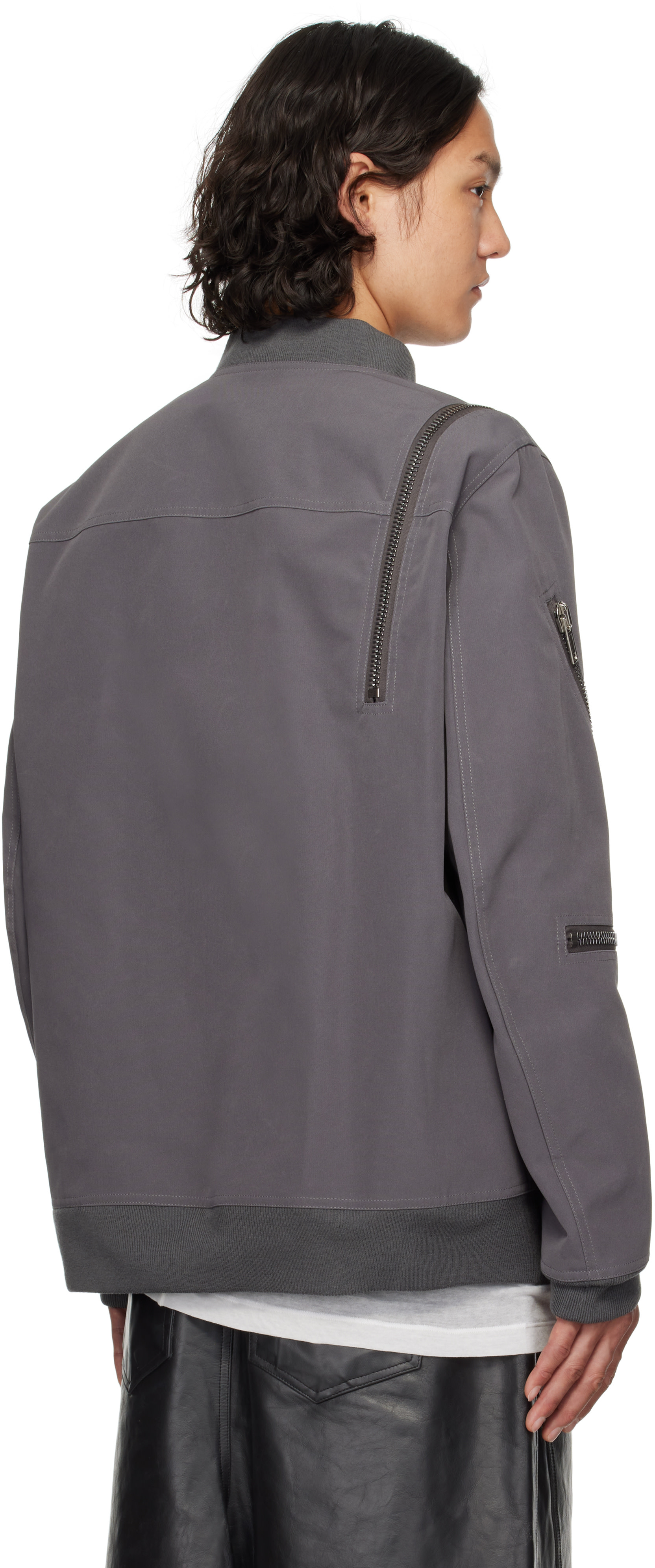 Rick Owens: グレー Hollywood Jumbo Headon フライトジャケット
