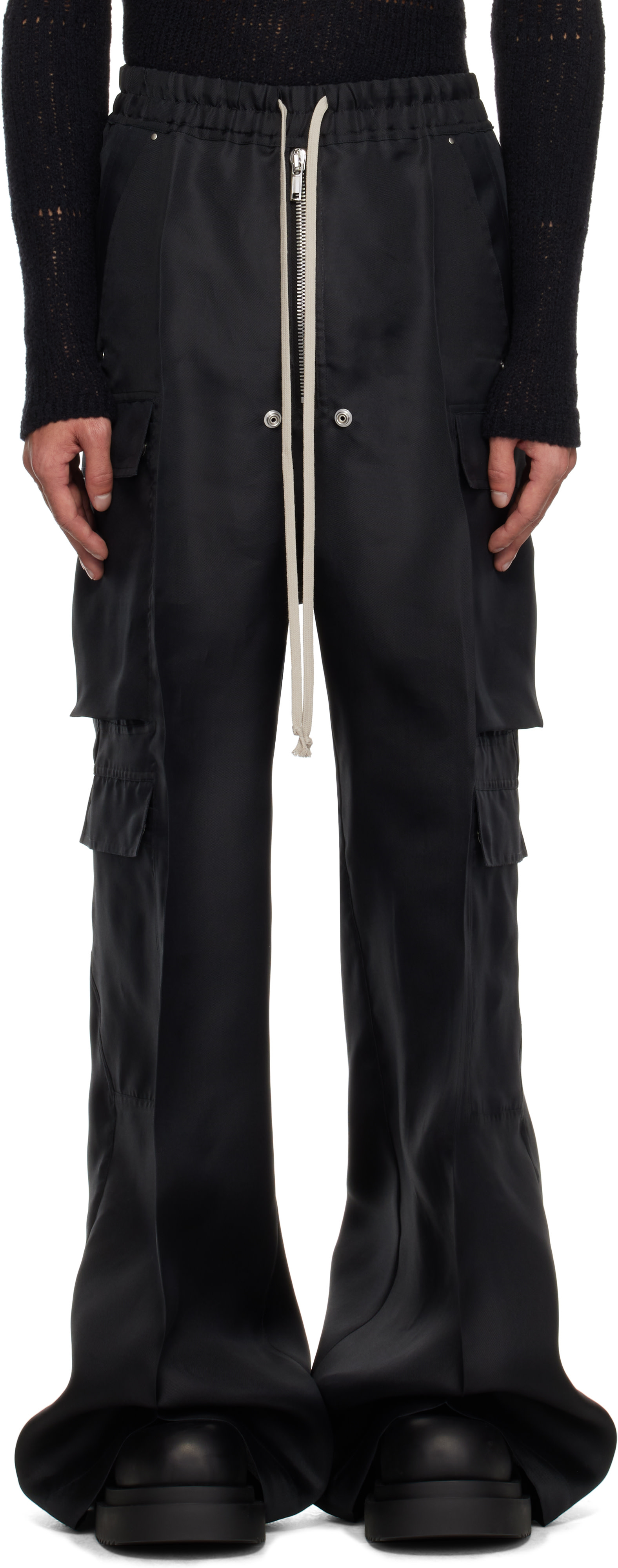 Rick Owens: Black Hollywood Cargobelas Cargo Pants | SSENSE Canada