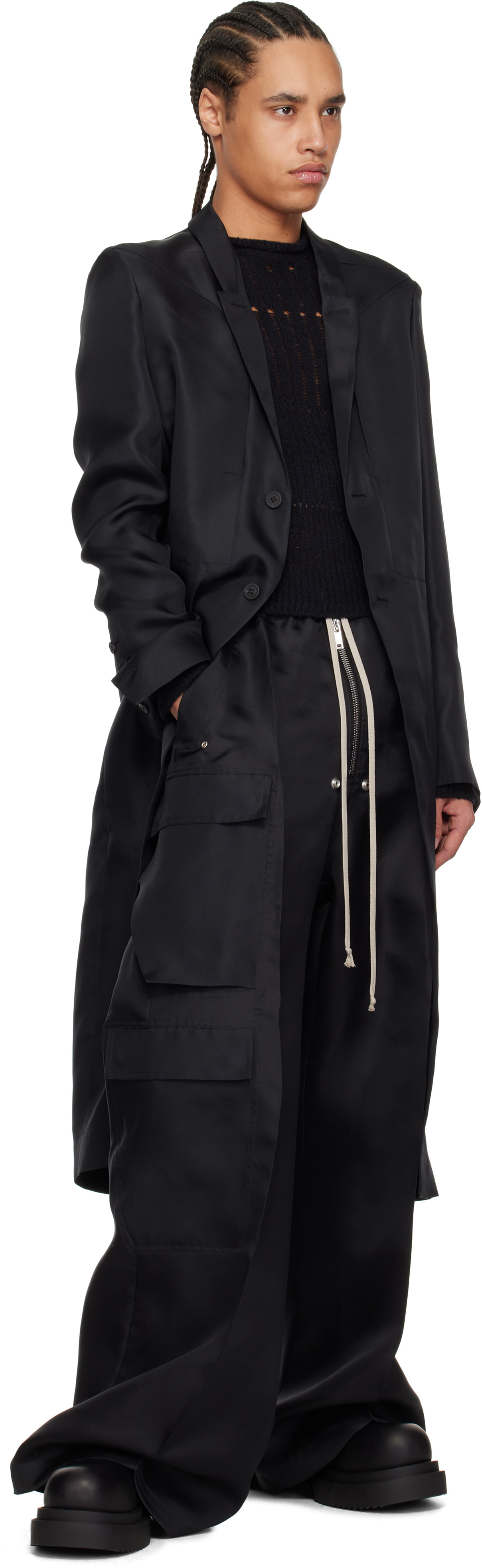 Rick Owens: Black Hollywood Cargobelas Cargo Pants | SSENSE Canada