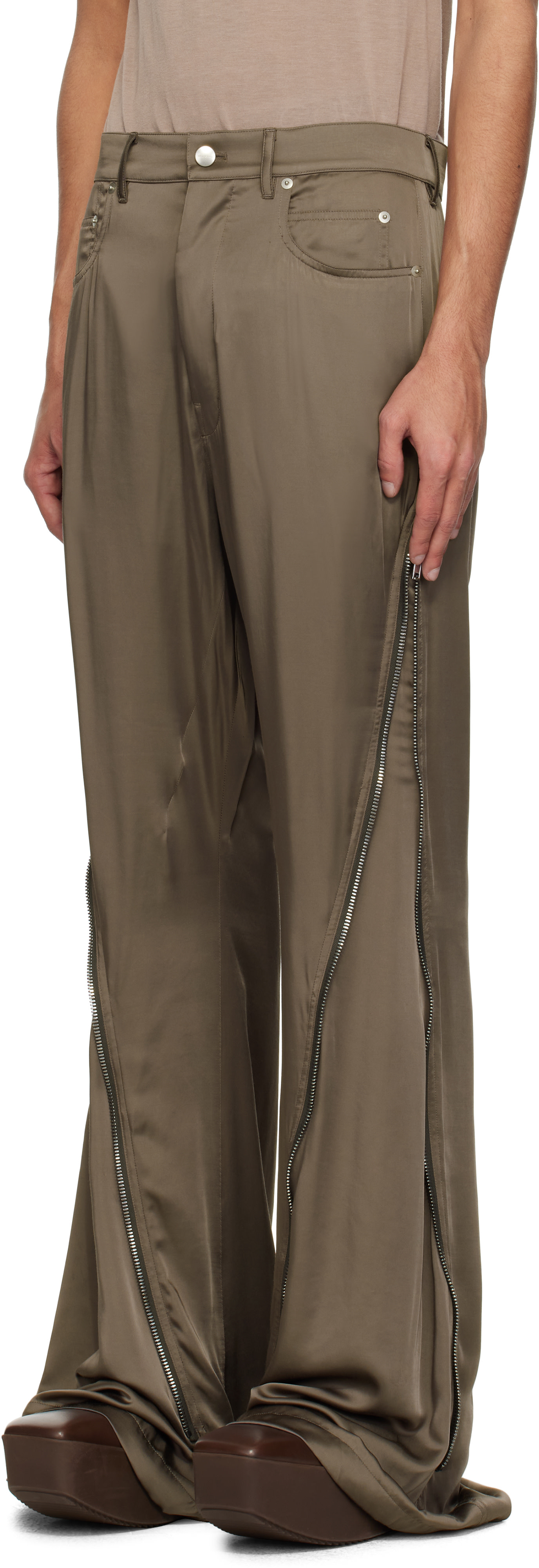 Rick Owens: Gray Hollywood Bolan Banana Trousers | SSENSE