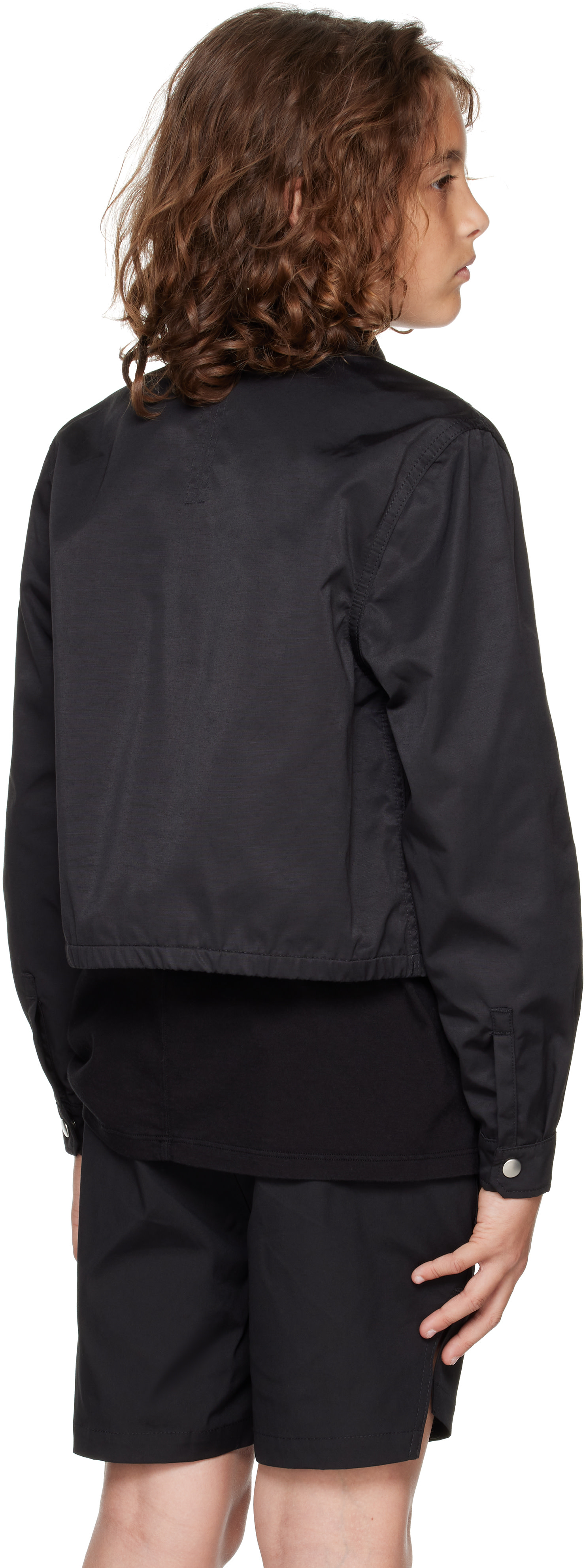 Rick Owens - 키즈 블랙 할리우드 스냅 재킷