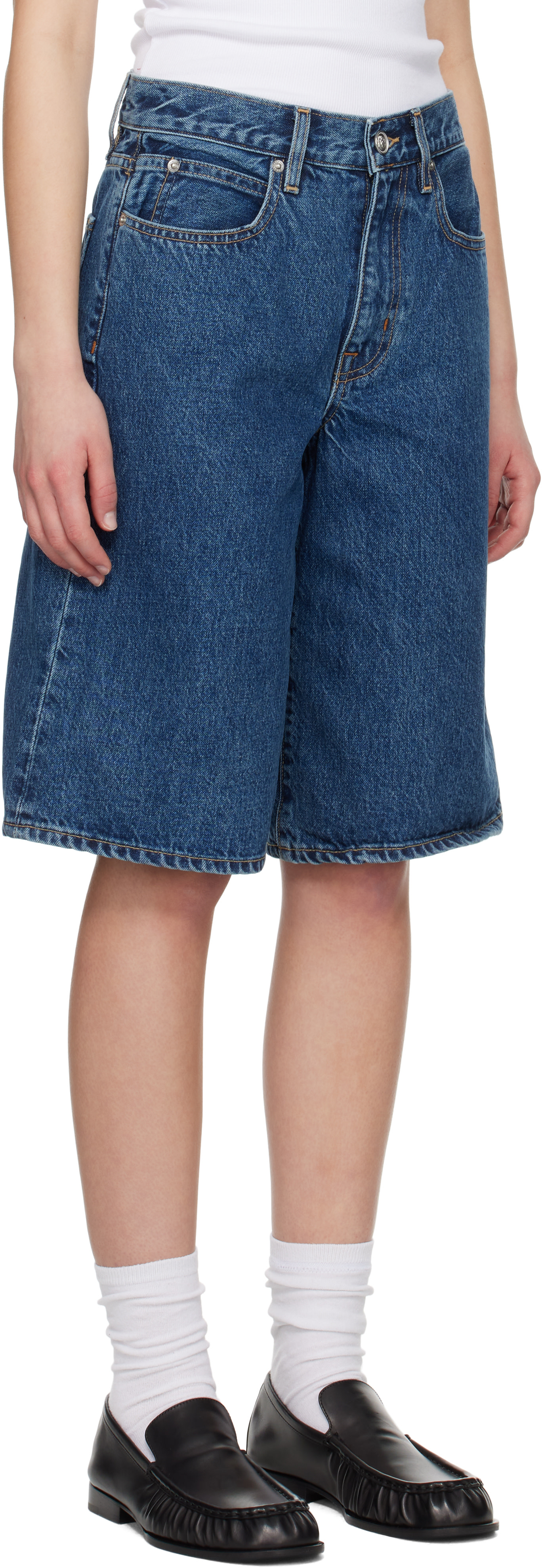 SLVRLAKE - Short ample Grace bleu en denim