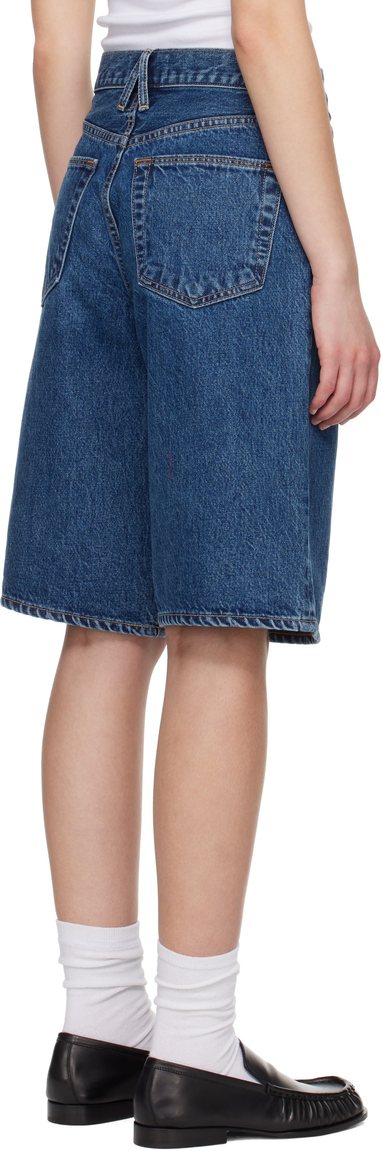 SLVRLAKE - Short ample Grace bleu en denim