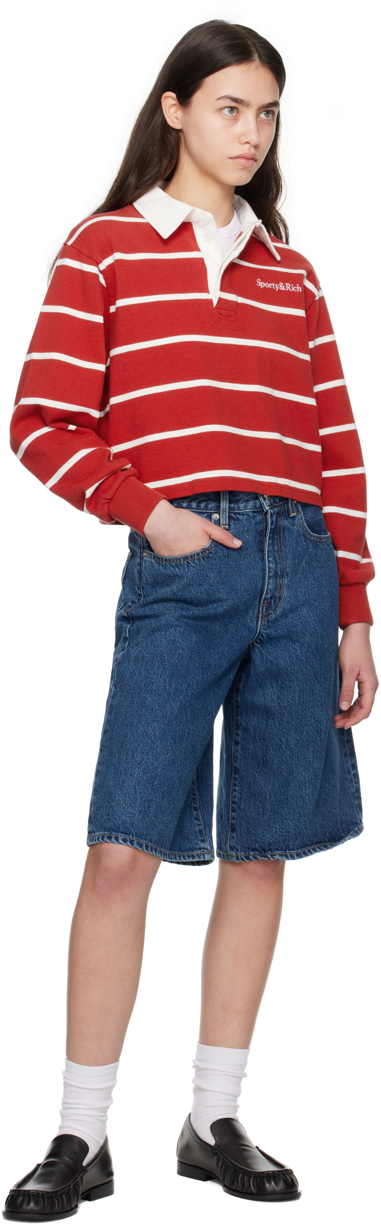 SLVRLAKE - Short ample Grace bleu en denim