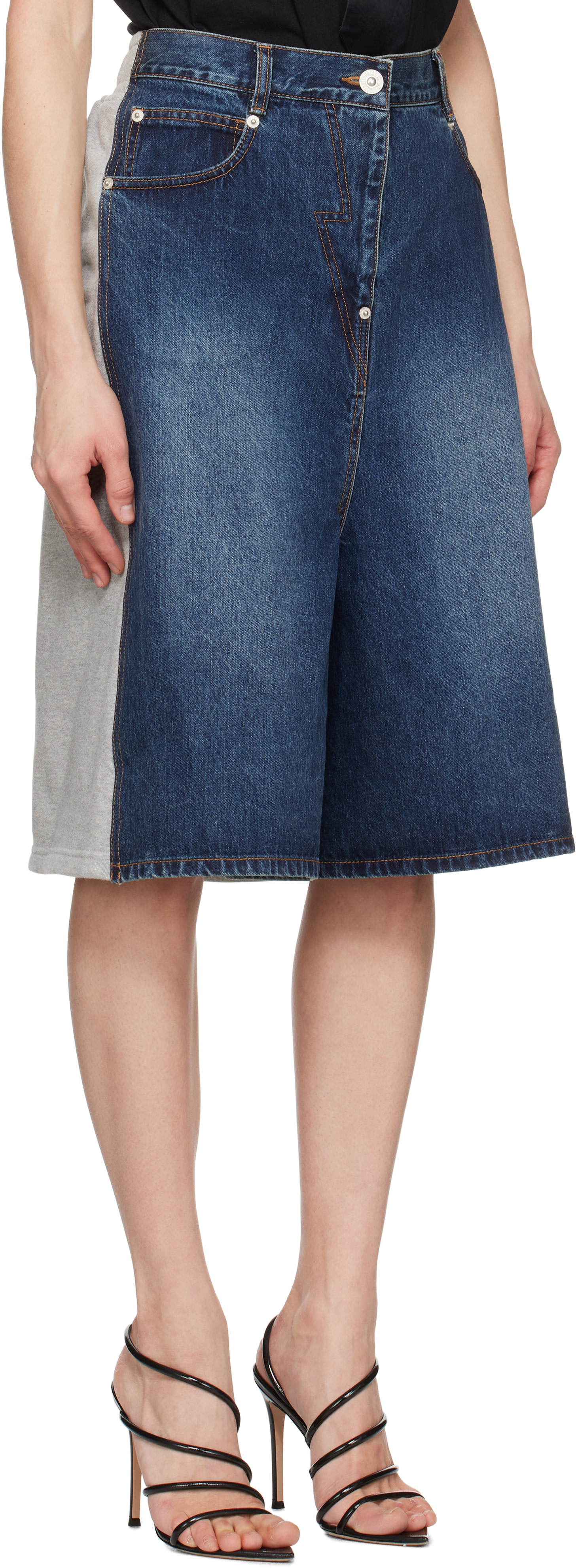 Pushbutton - Jupe-short bleue à panneaux