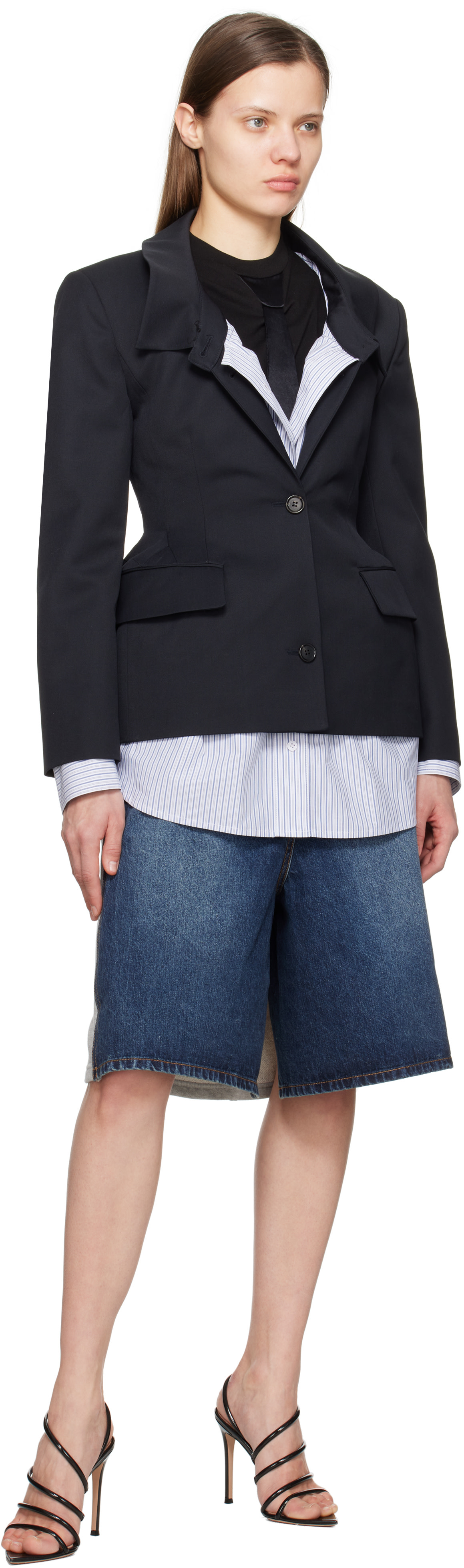Pushbutton - Jupe-short bleue à panneaux