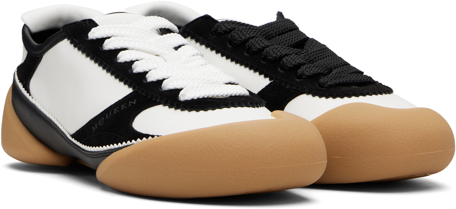 McQueen: White & Black Flexion Sneakers | SSENSE