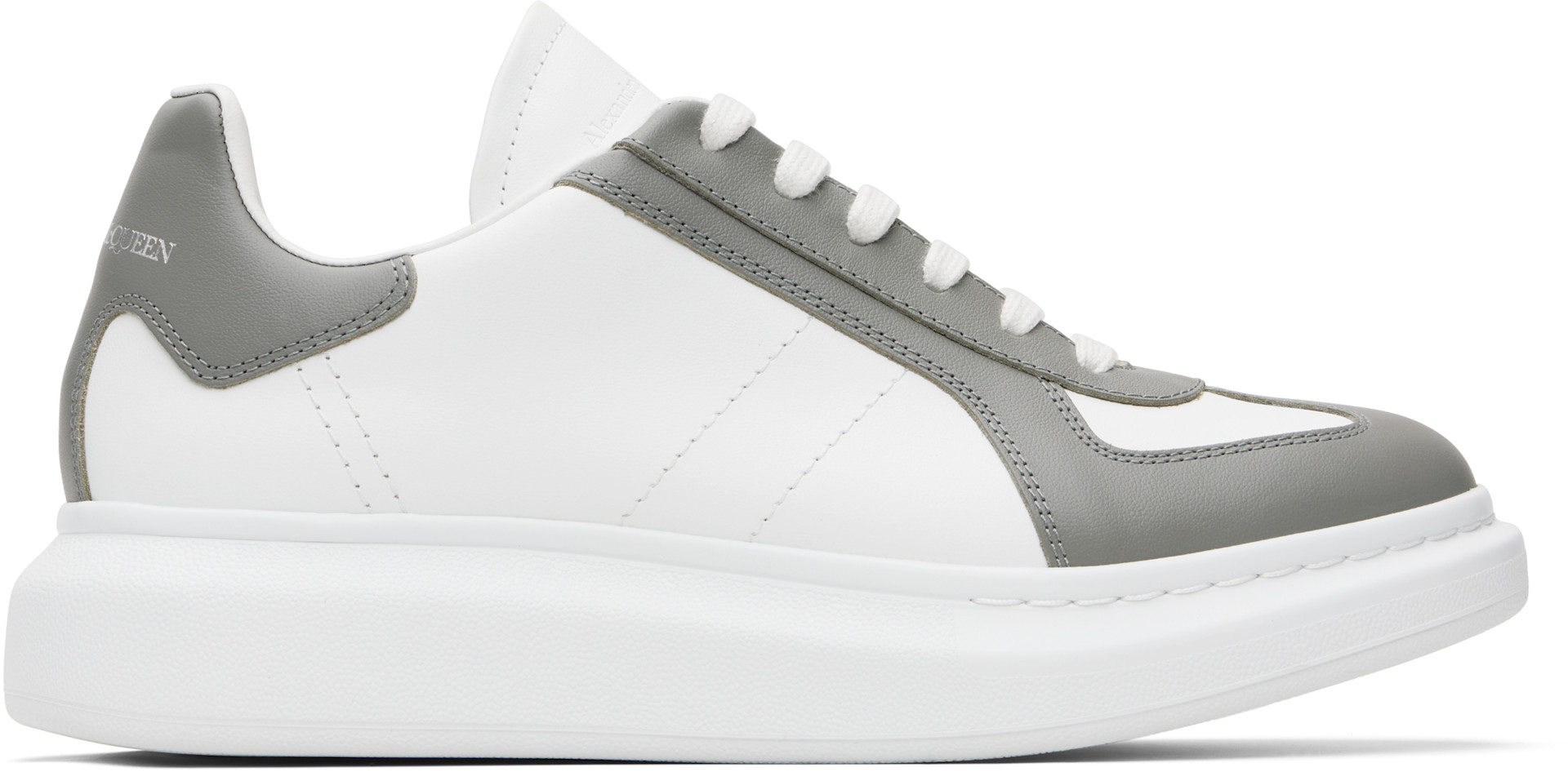 McQueen - Baskets rétro Oversized blanc et gris