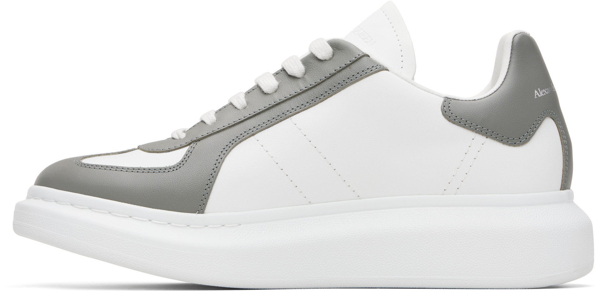 McQueen - Baskets rétro Oversized blanc et gris