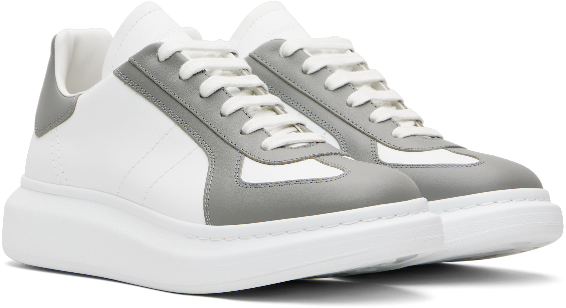 McQueen - Baskets rétro Oversized blanc et gris