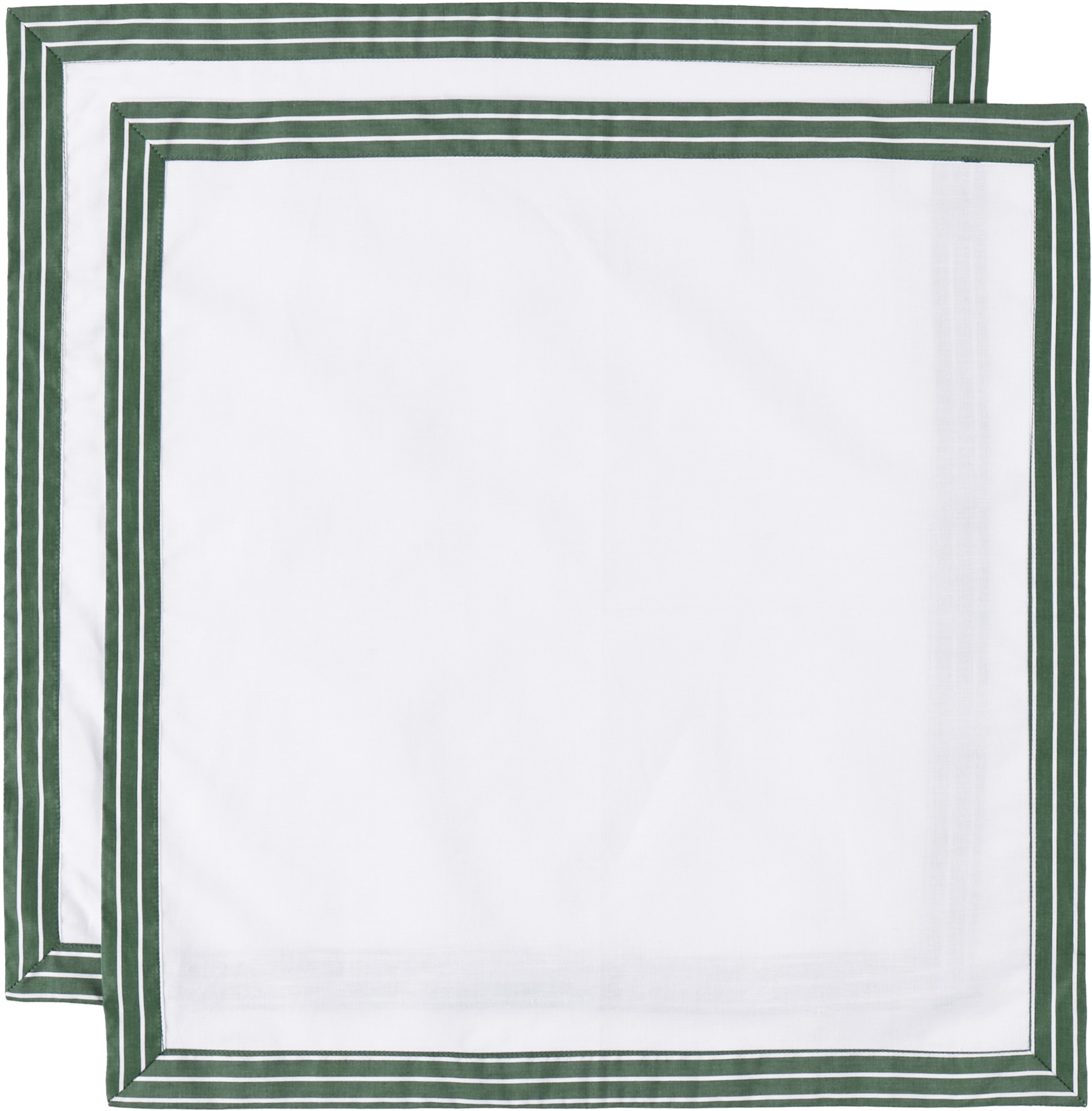 Gohar World - Ensemble de deux serviettes de table blanc et vert- Table VI
