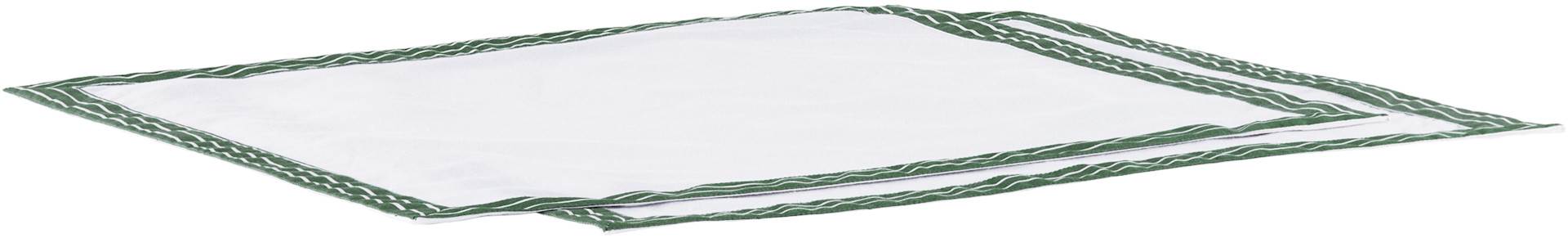 Gohar World - Ensemble de deux serviettes de table blanc et vert- Table VI