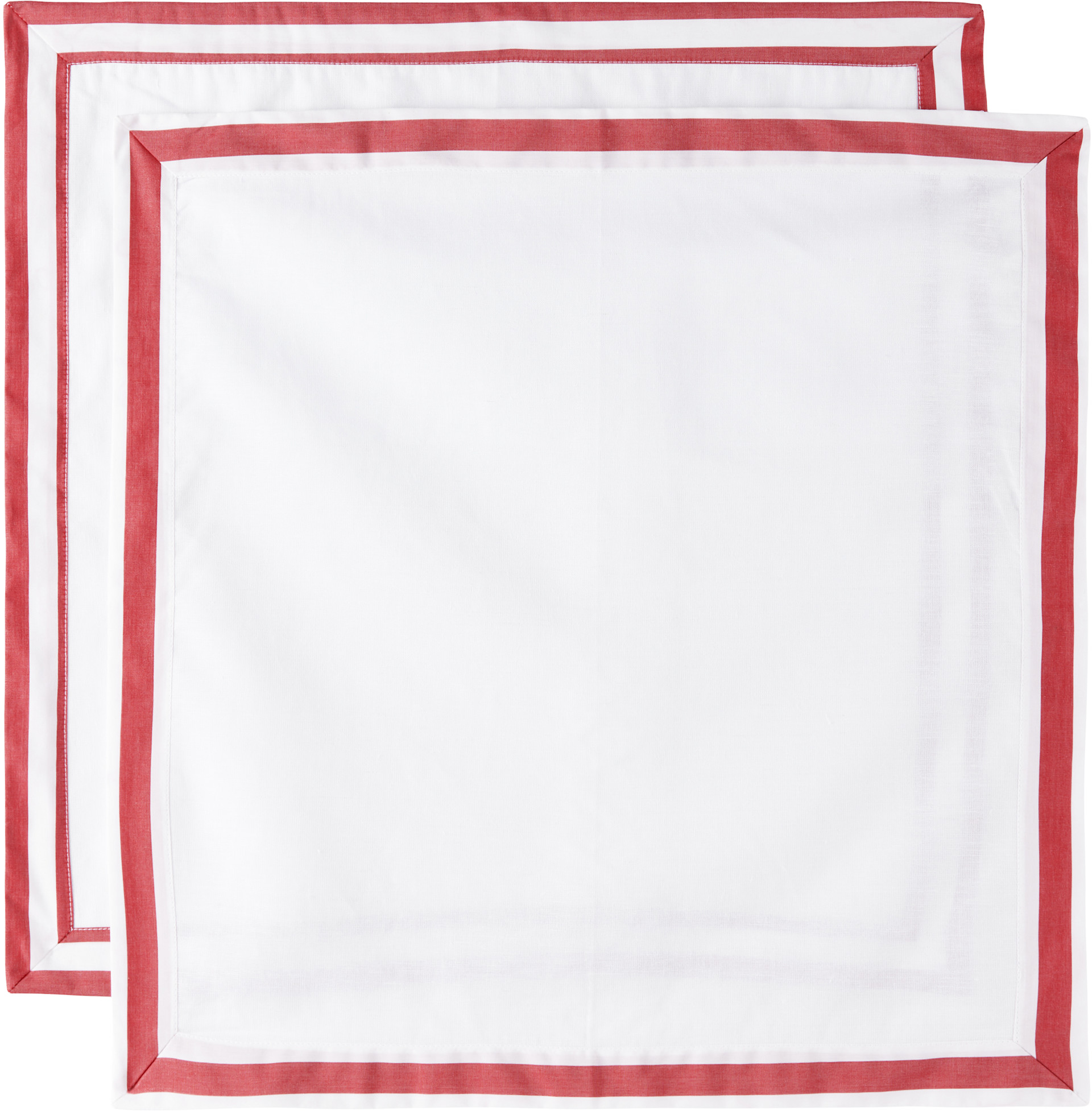 Gohar World - Ensemble de deux serviettes de table blanc et rouge - Table VI