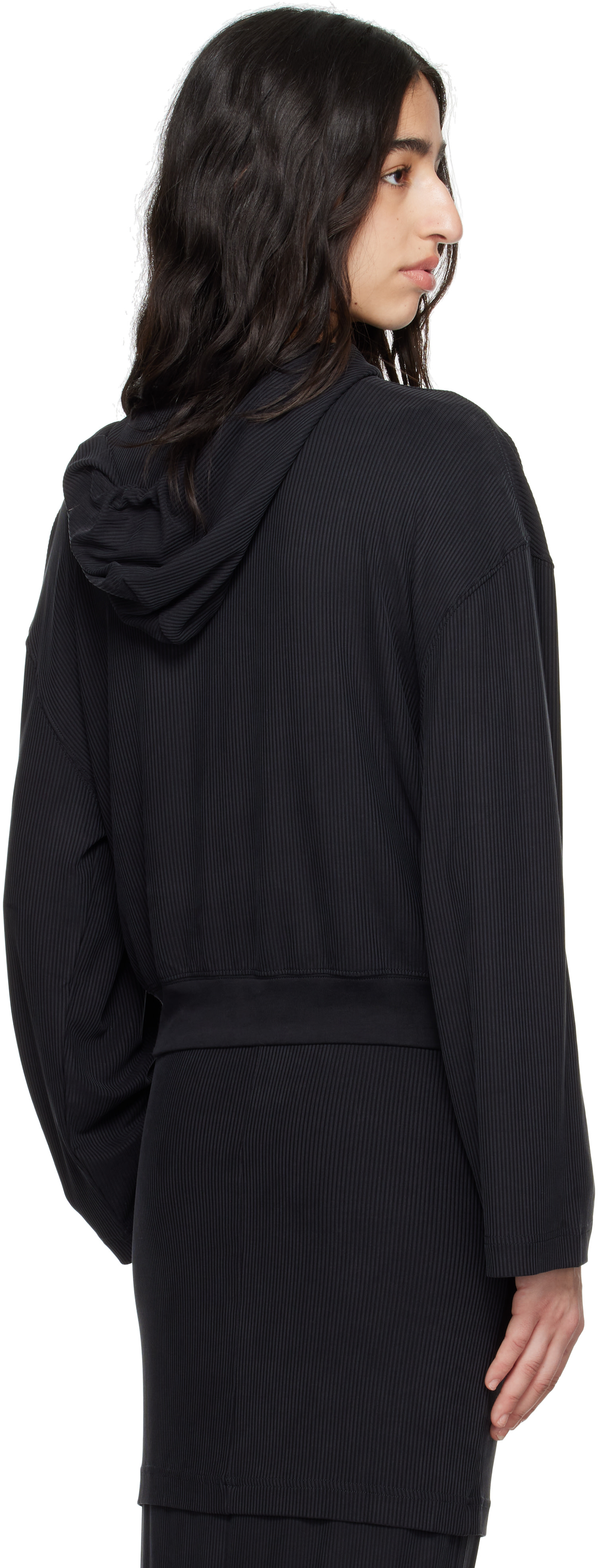 ALAINPAUL - Pull à capuche noir à glissière