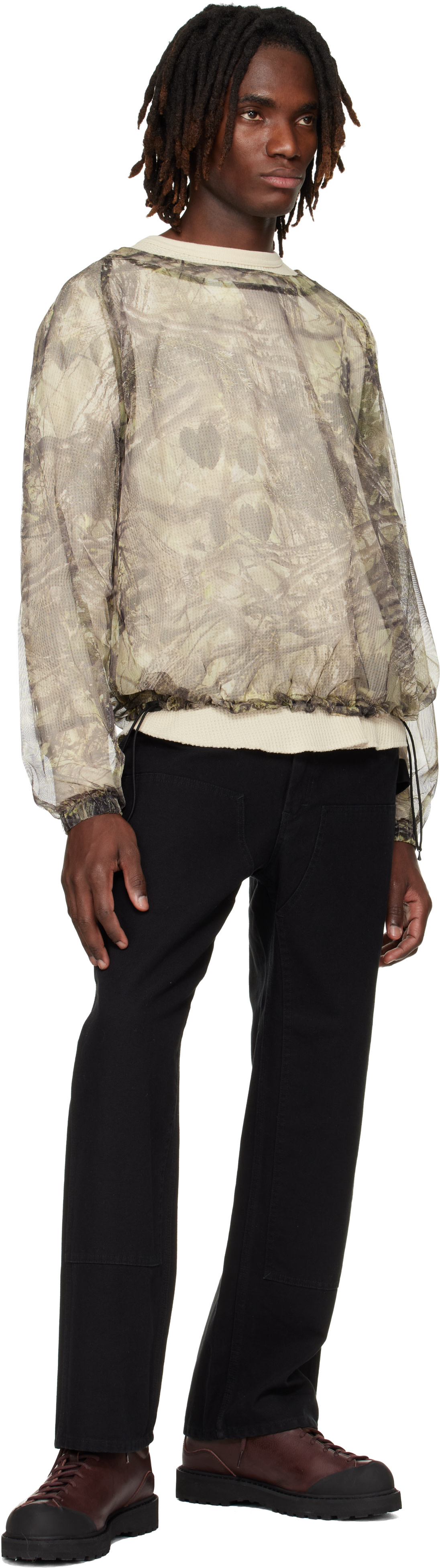 South2 West8: Khaki Bush Crew Neck T-shirt | SSENSE